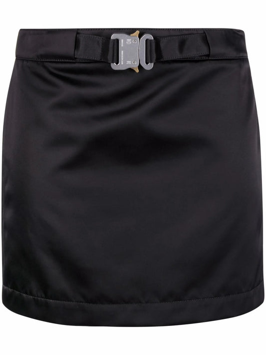 buckled mini skirt