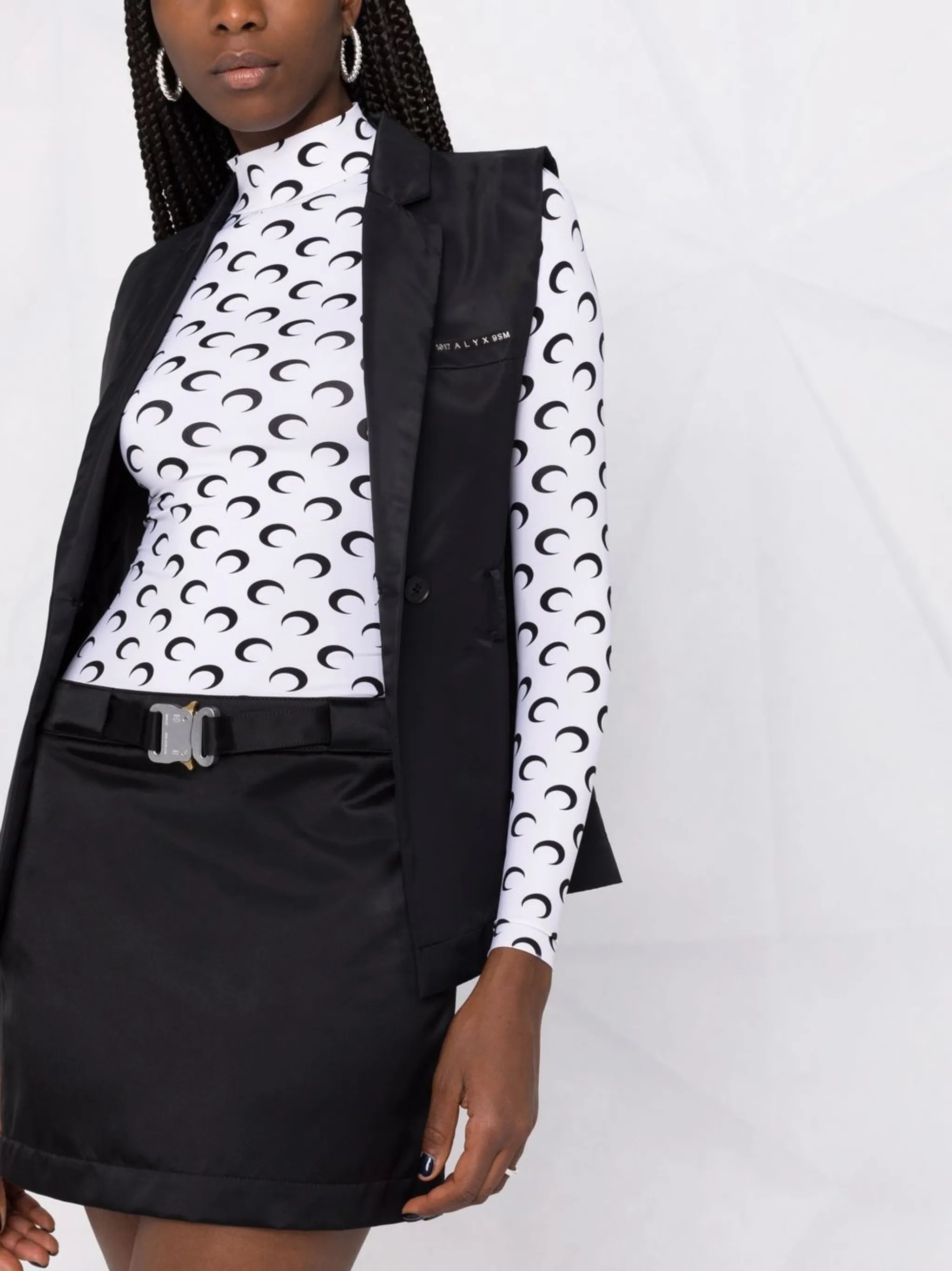 buckled mini skirt