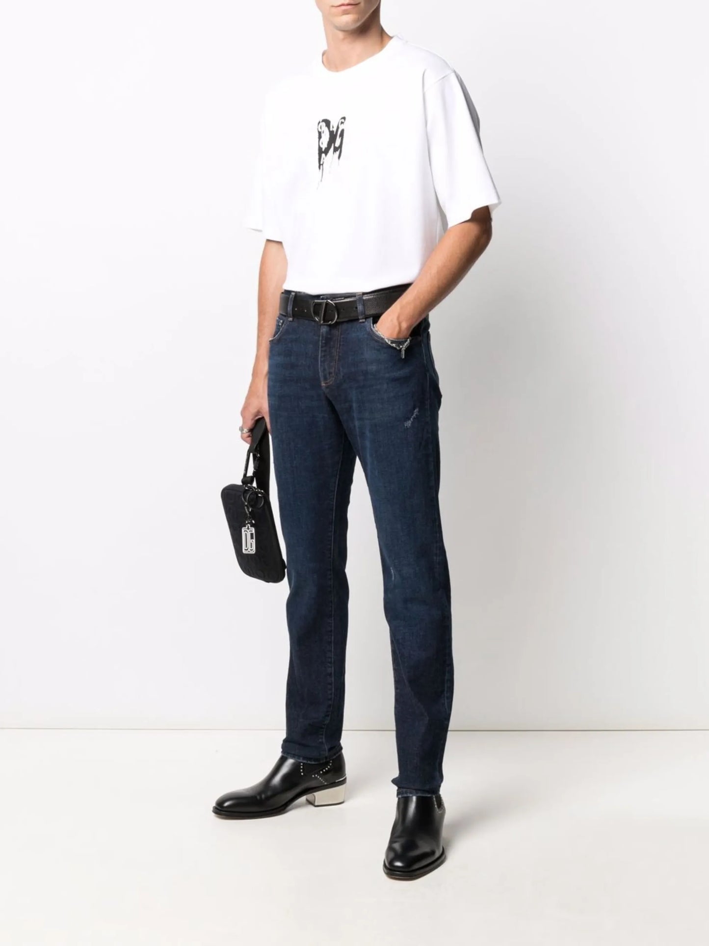 ripped-detail denim jeans