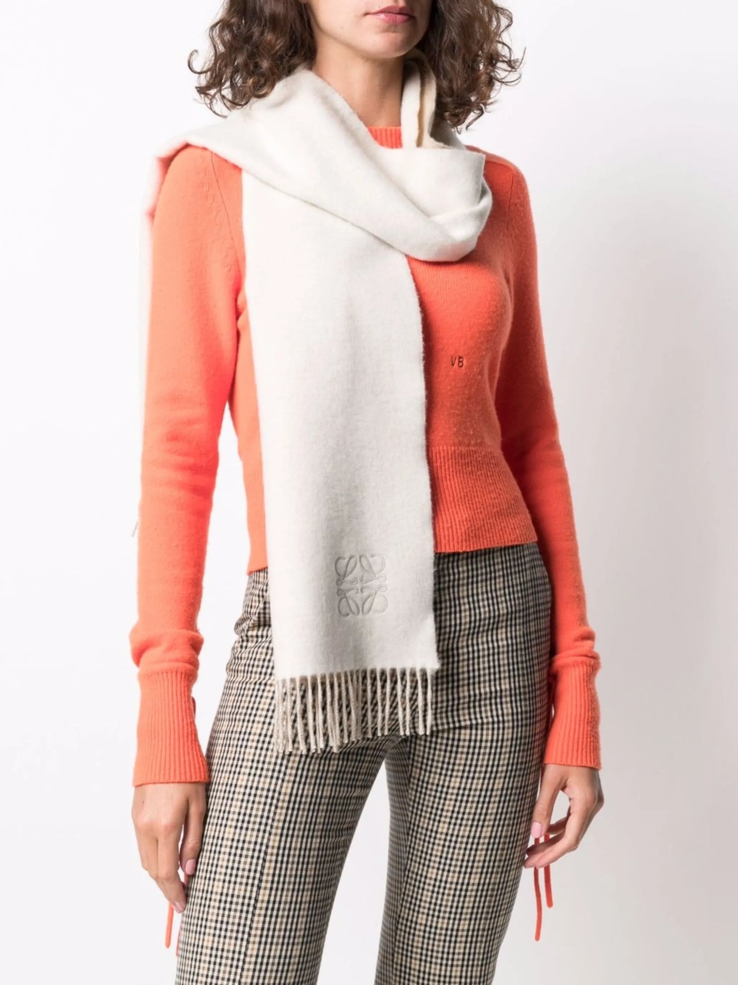 Anagram logo-embroidered scarf