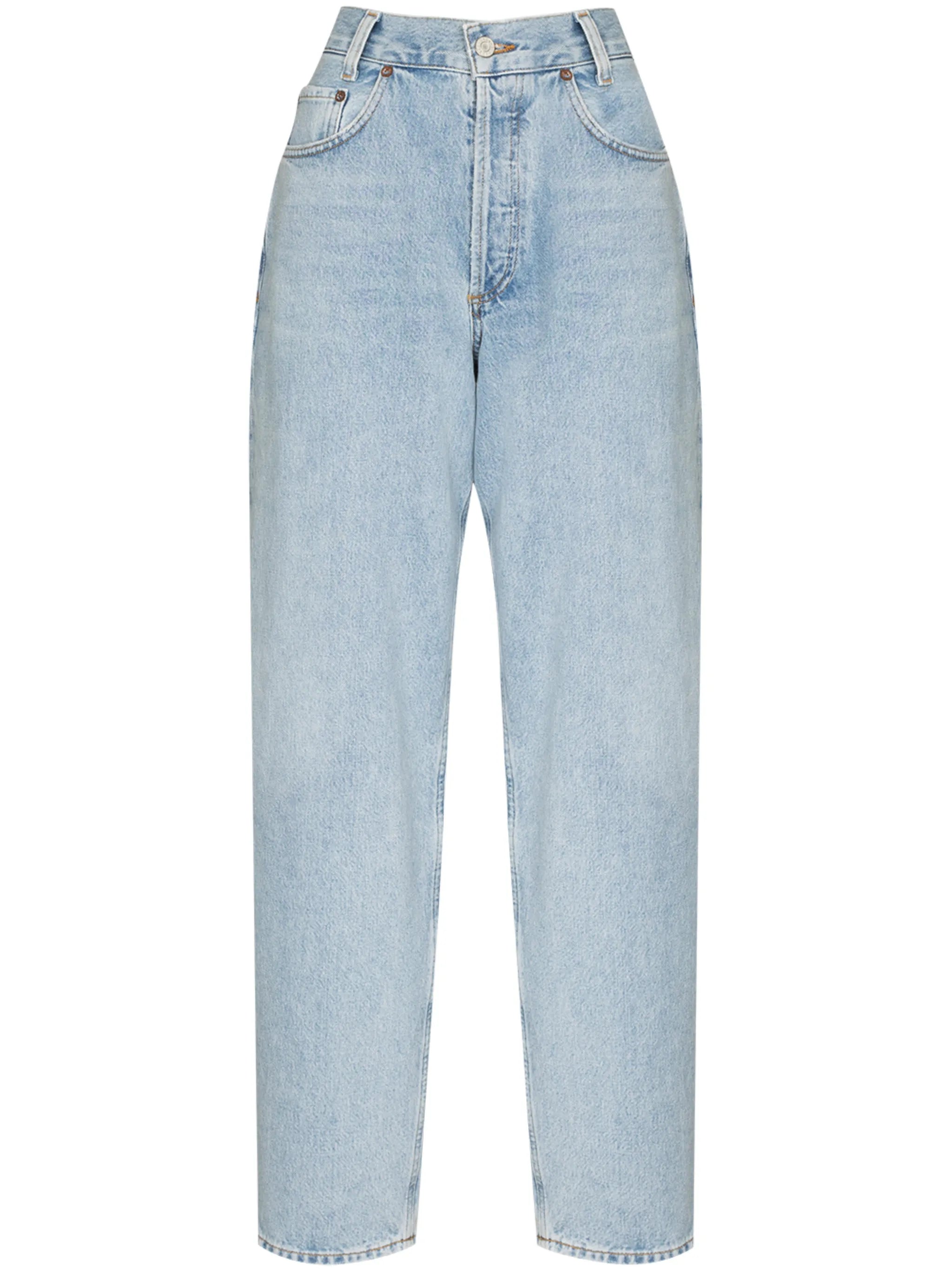 tapered high-waisted jeans