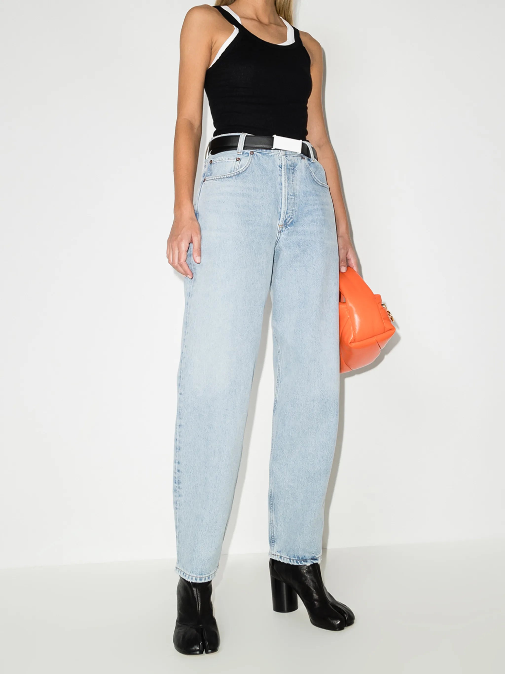 tapered high-waisted jeans