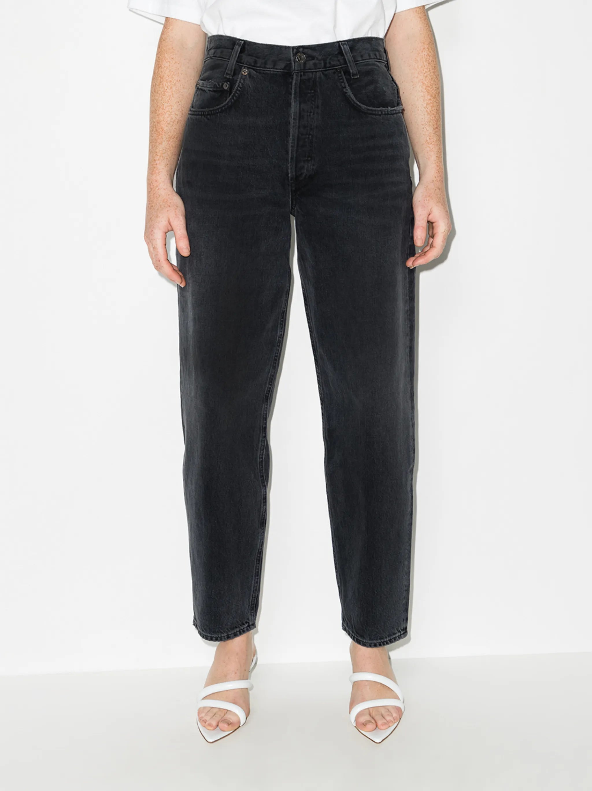 baggy high-rise jeans