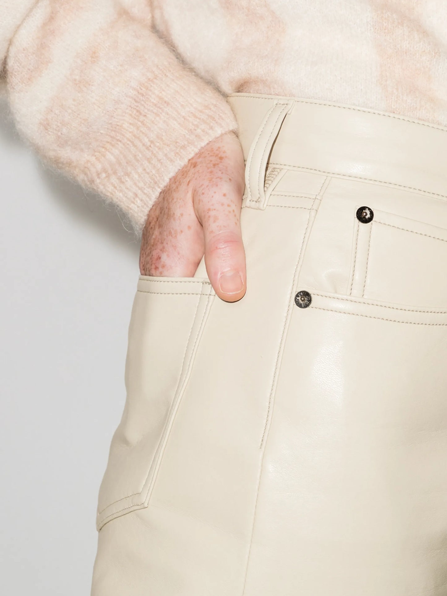 '90s Pinch Waist leather trousers