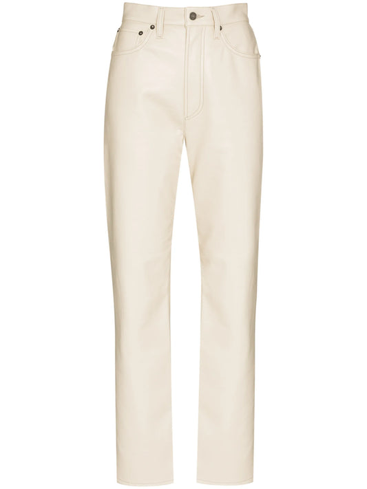 '90s Pinch Waist leather trousers