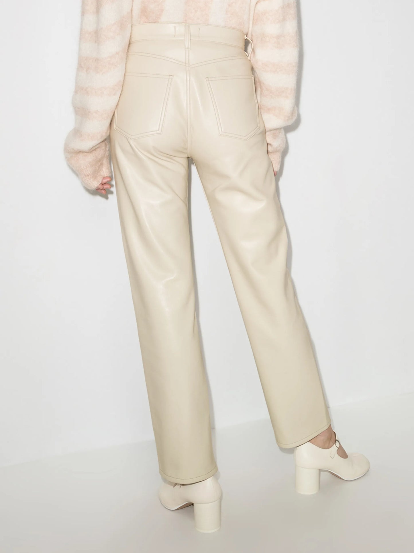 '90s Pinch Waist leather trousers