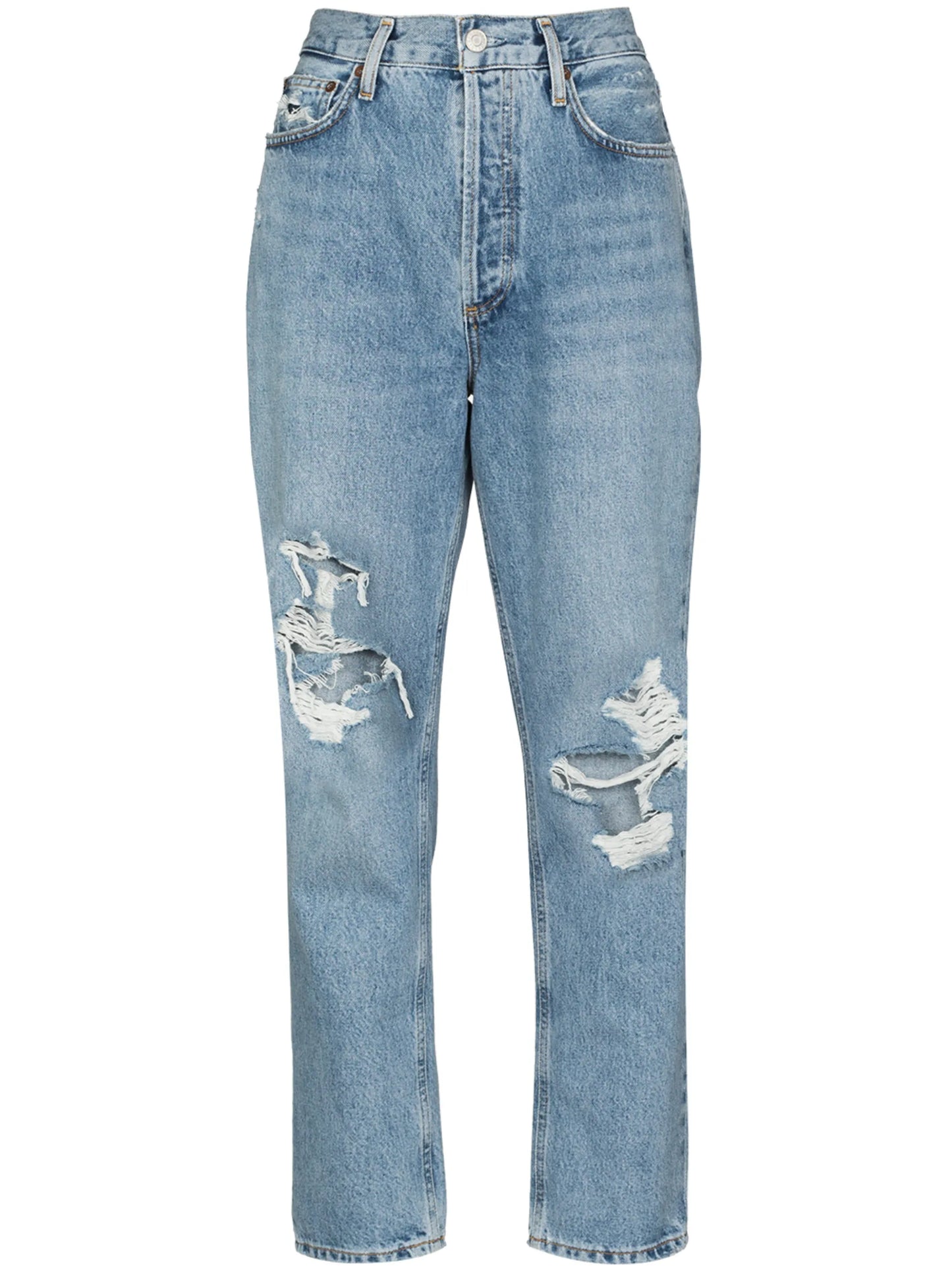 Fen ripped-knee straight-leg jeans