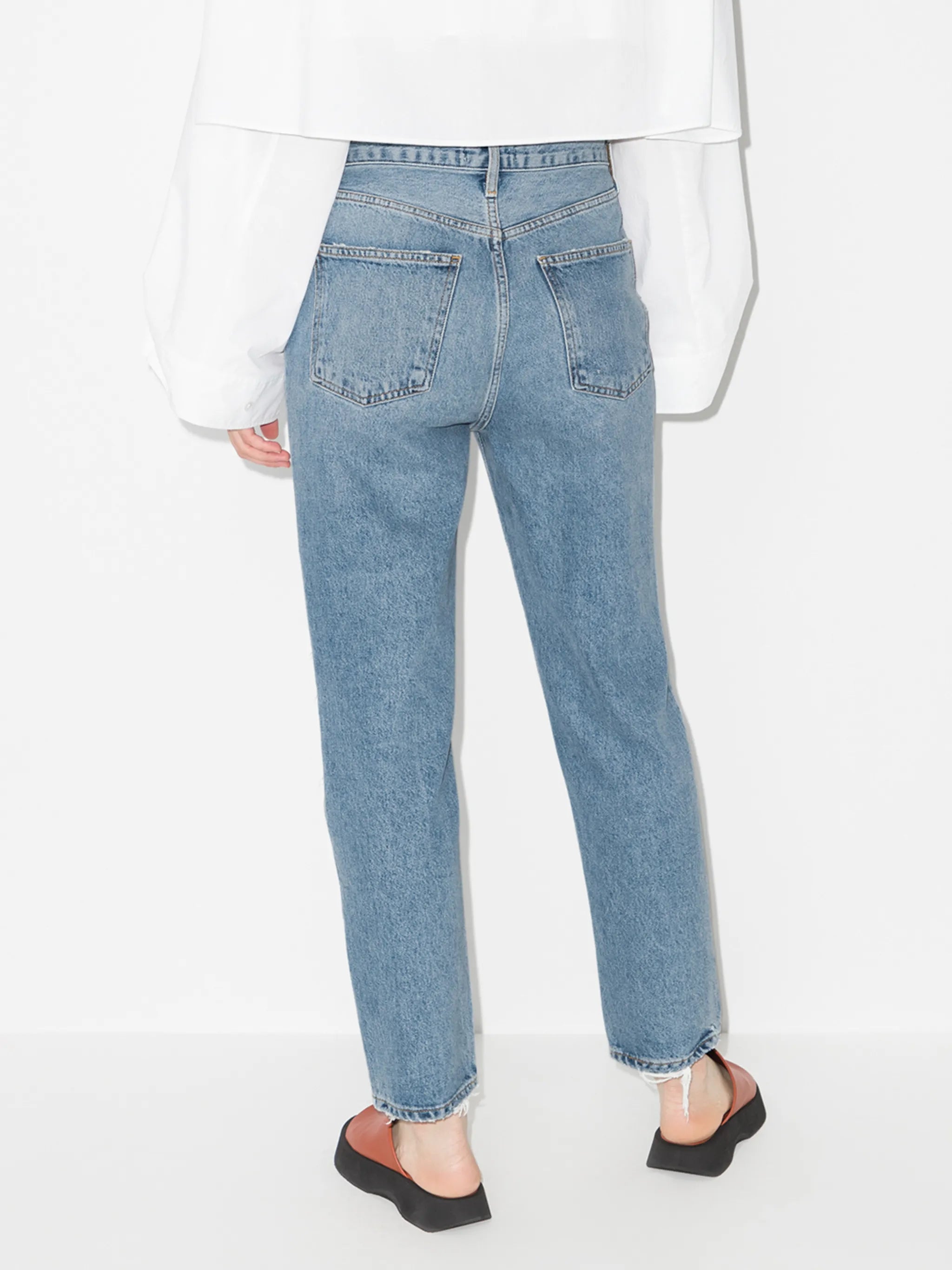 Fen ripped-knee straight-leg jeans