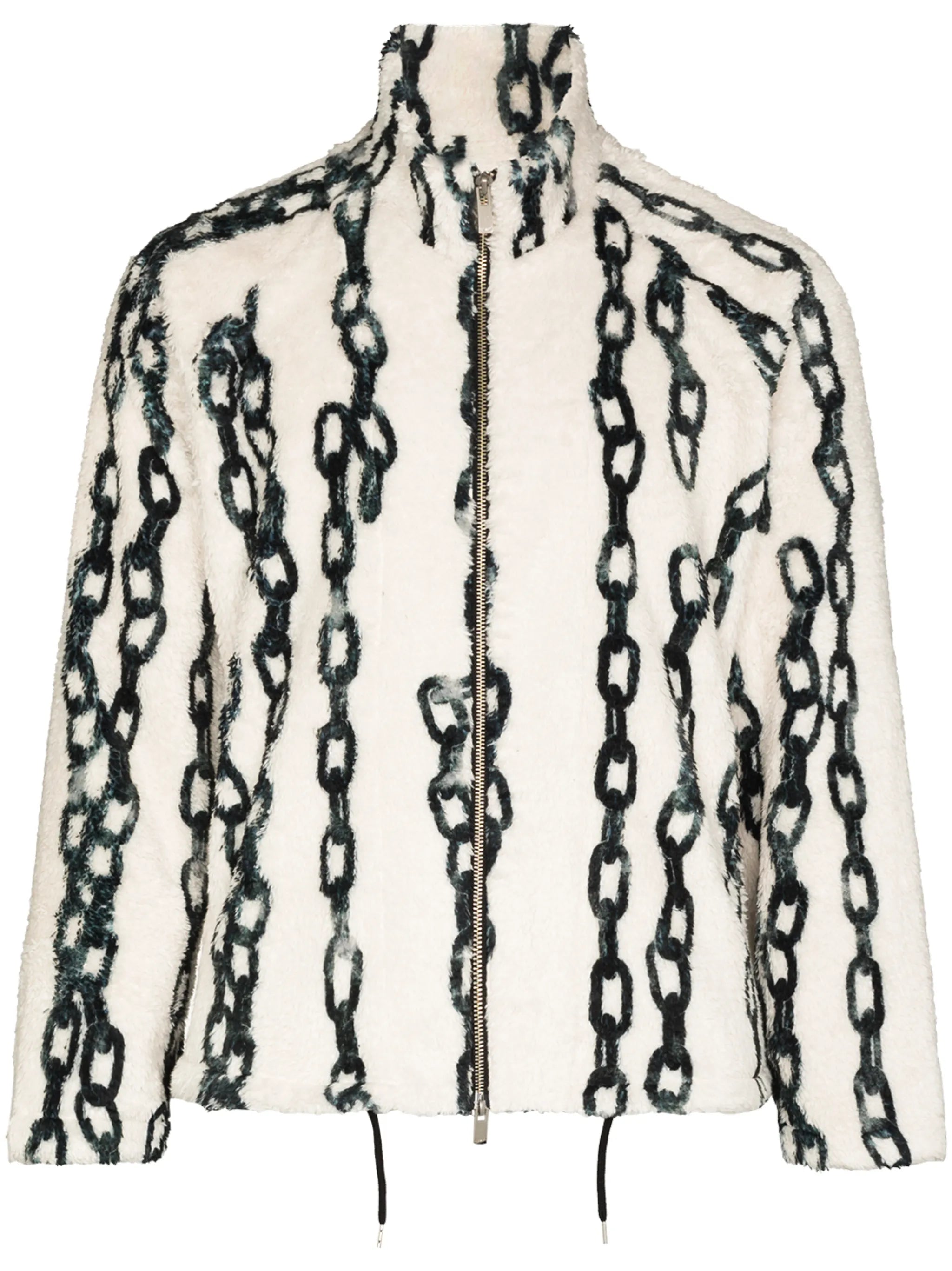 chain-print fleece jacket