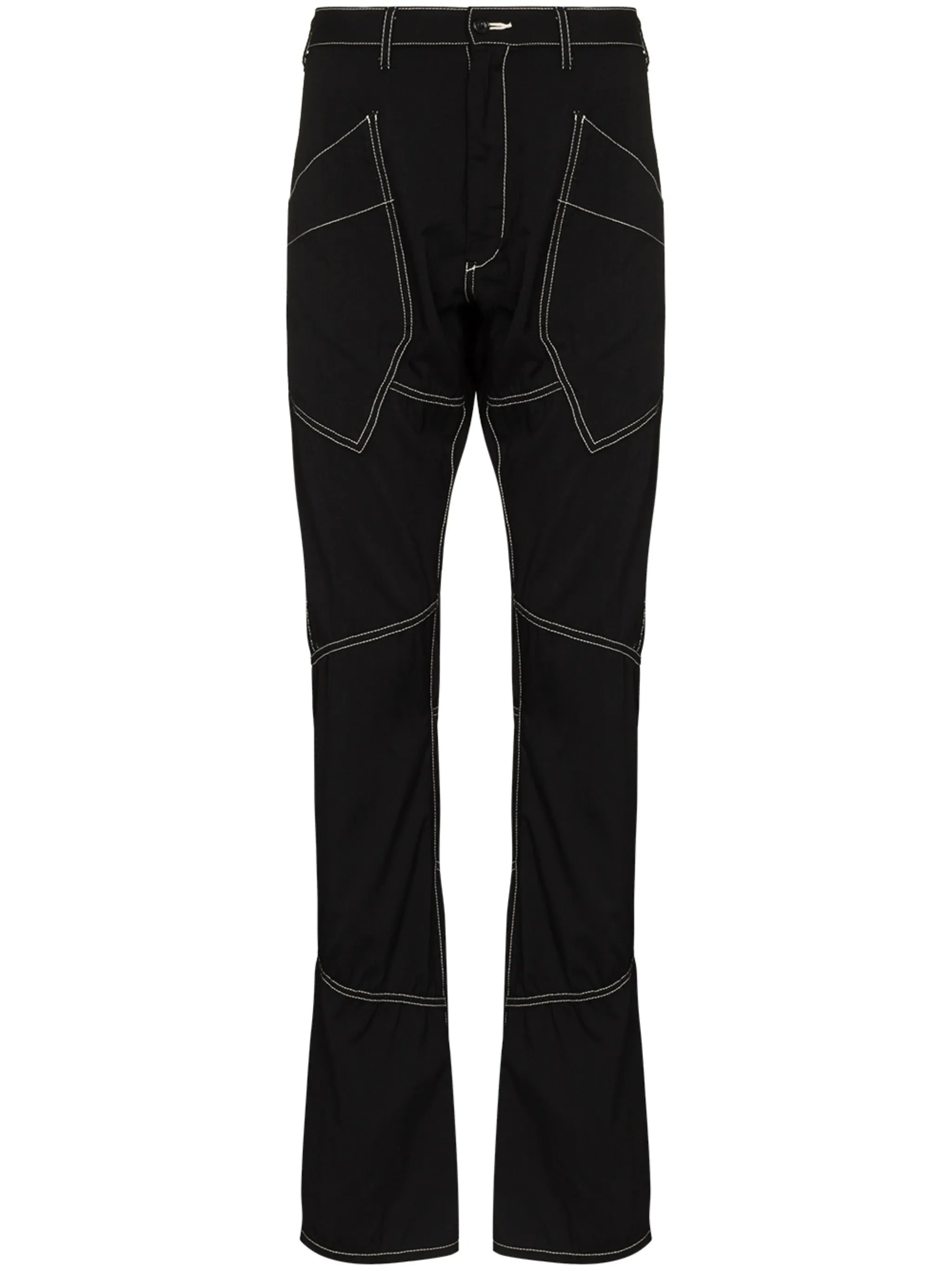 patchwork tailored straight-leg trousers