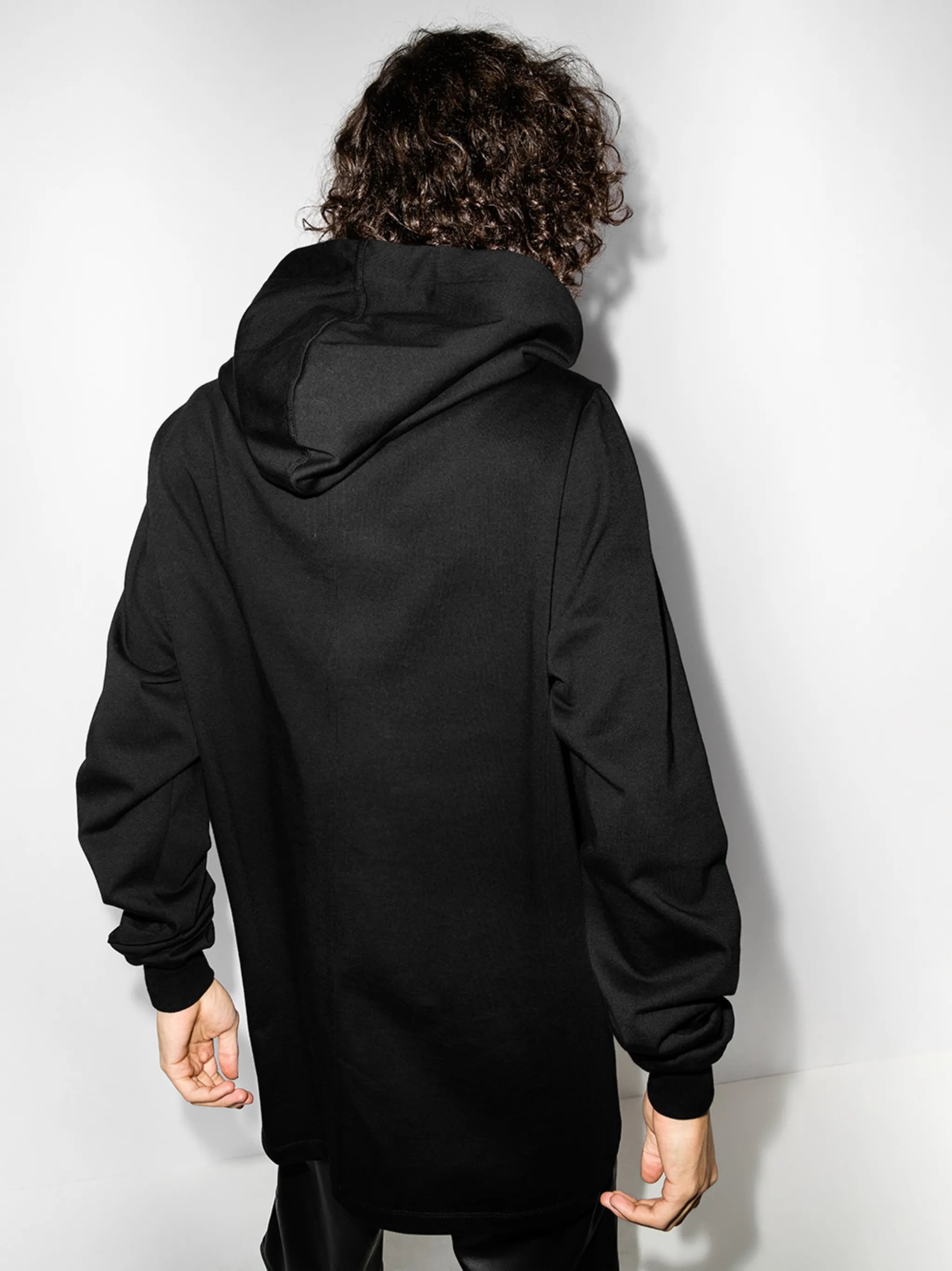 longline cotton hoodie