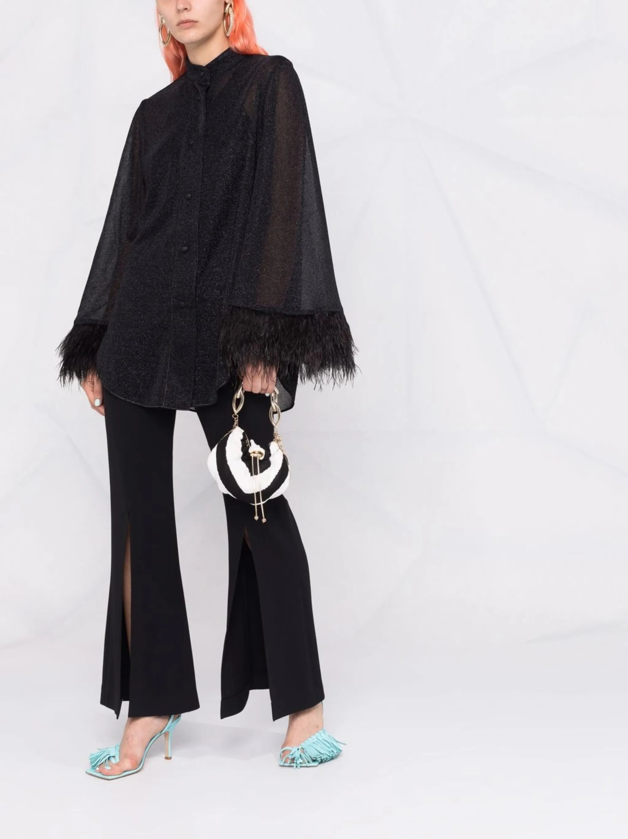 metallic stitched blouse