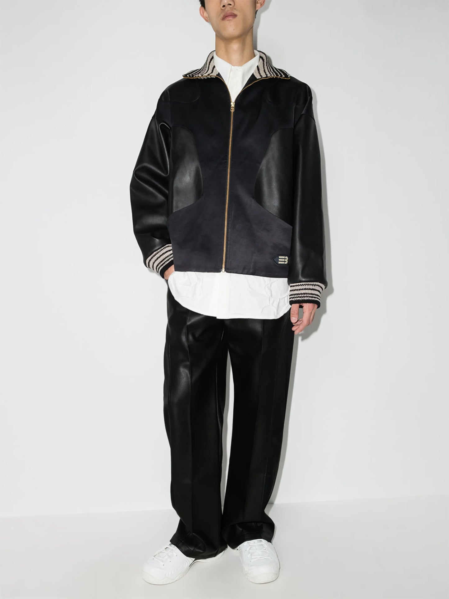 Akron loose-fit faux leather trousers