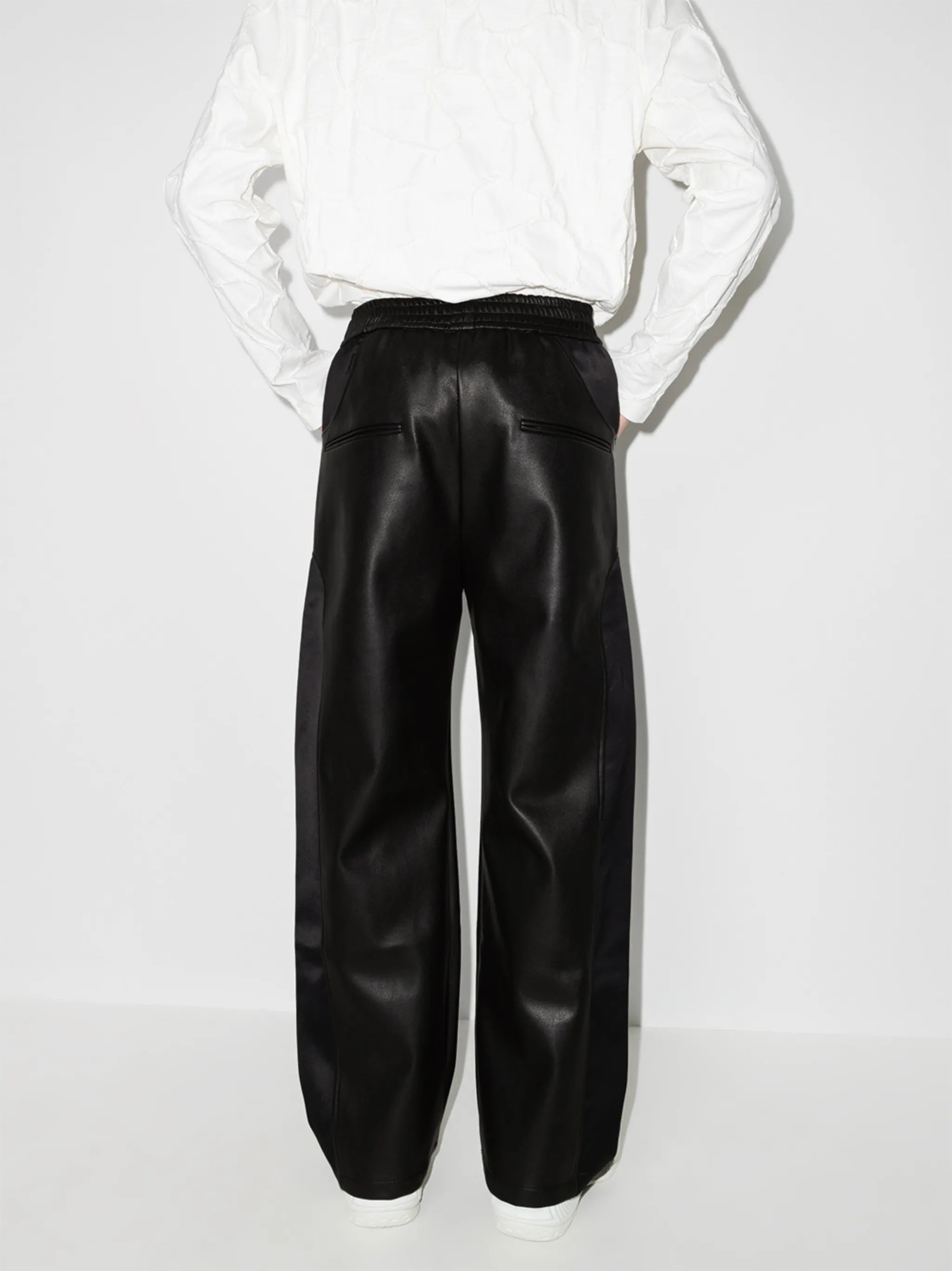 Akron loose-fit faux leather trousers