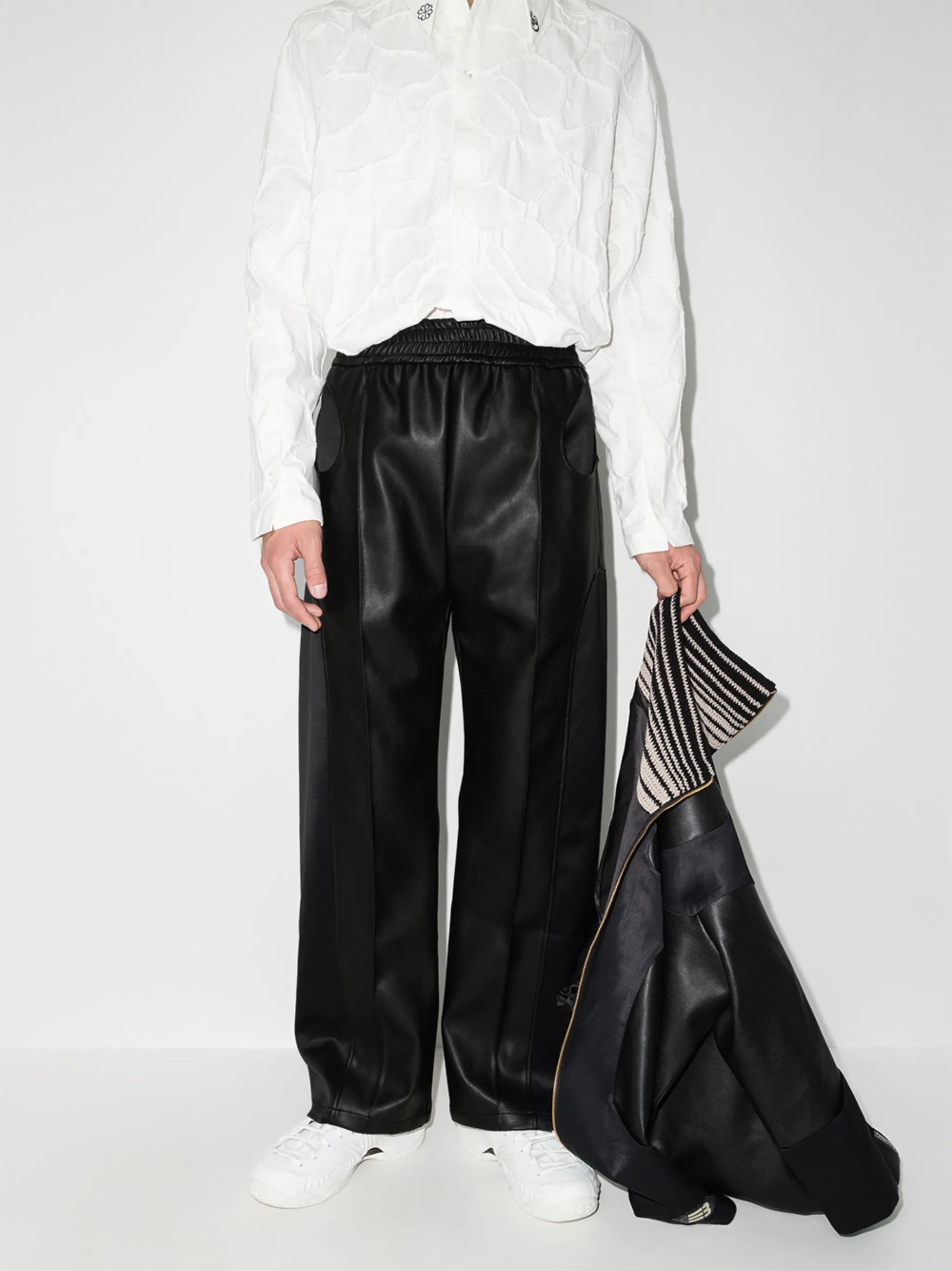 Akron loose-fit faux leather trousers