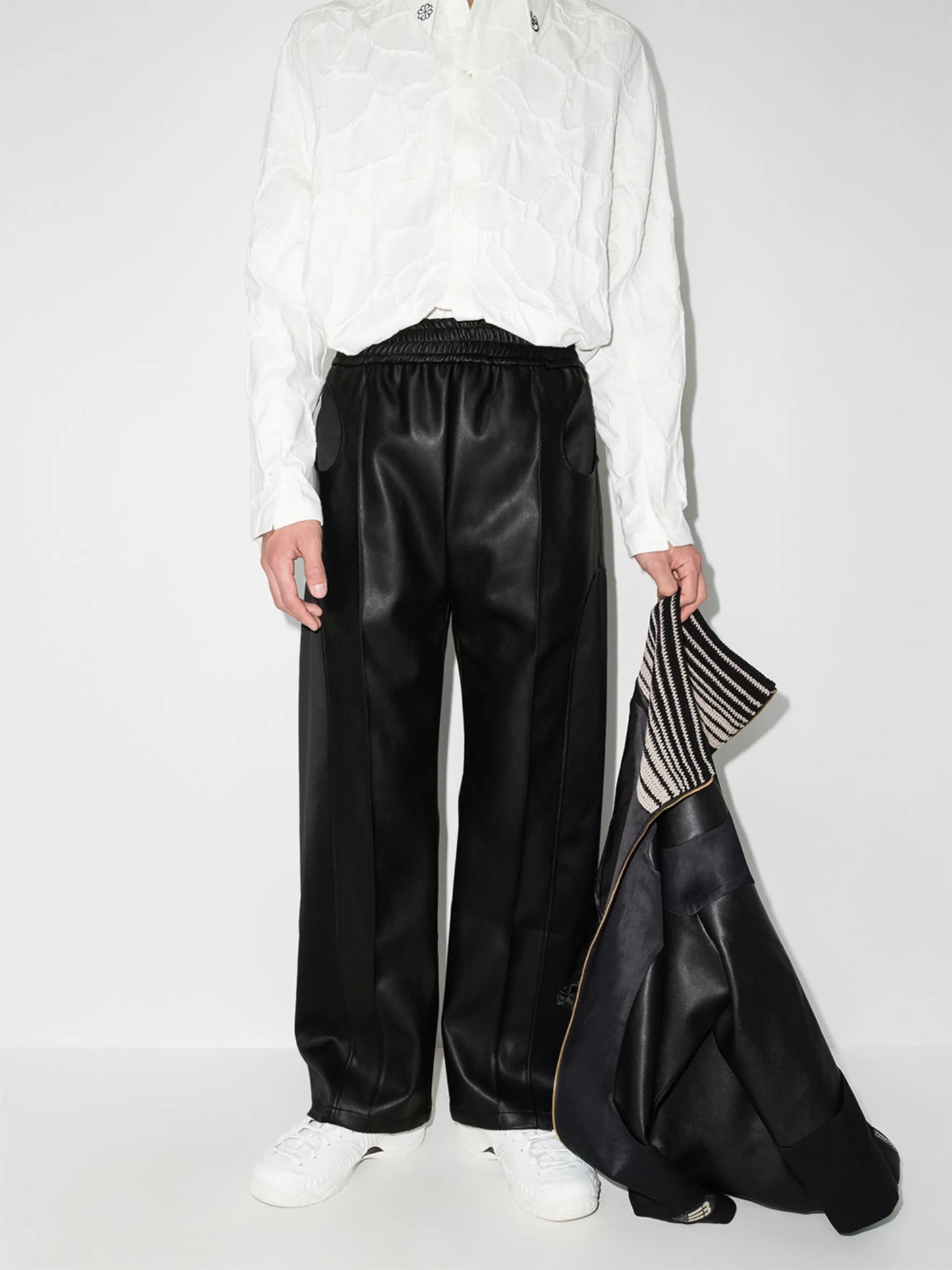 Akron loose-fit faux leather trousers
