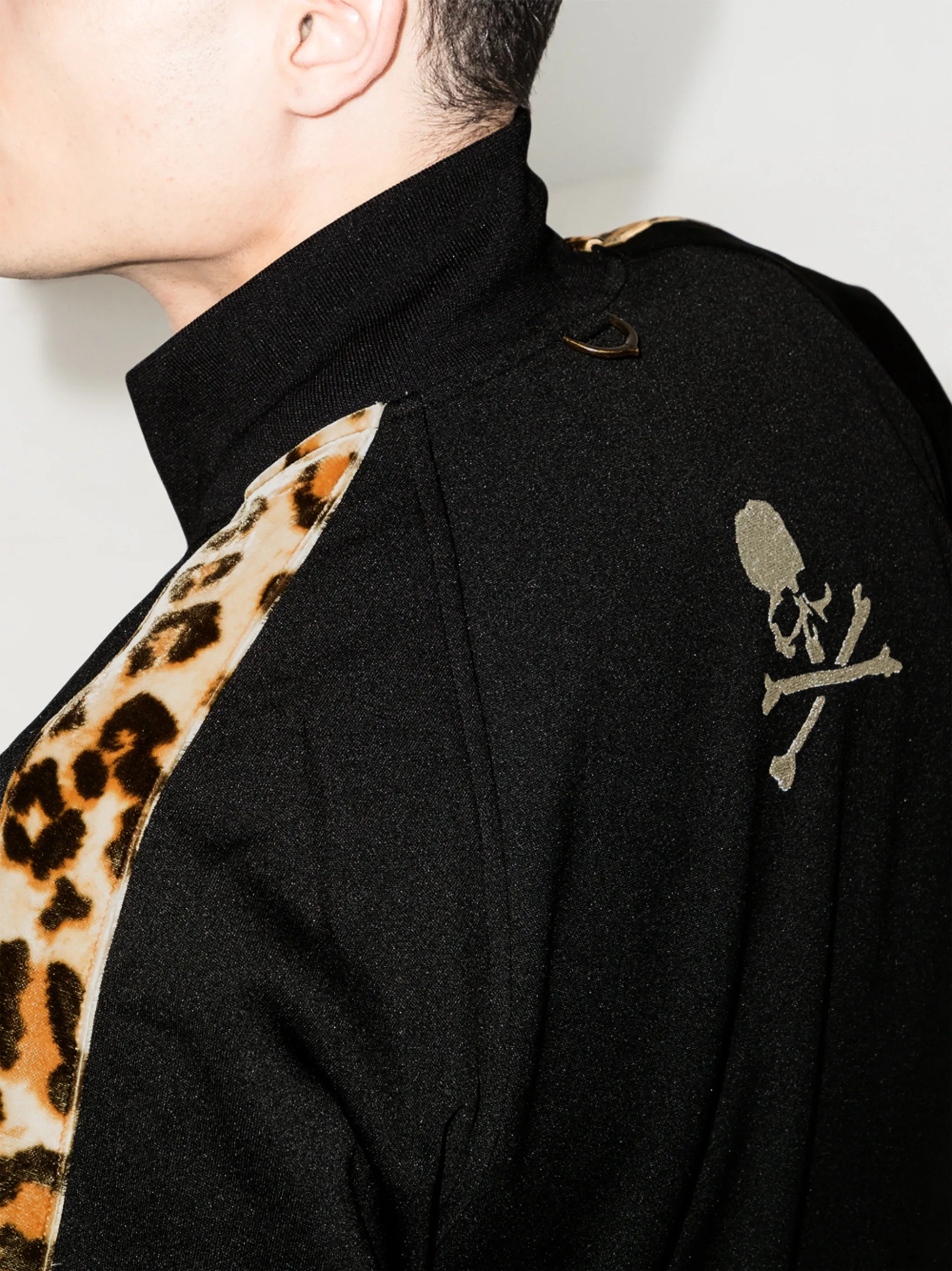 leopard band zipped jacket