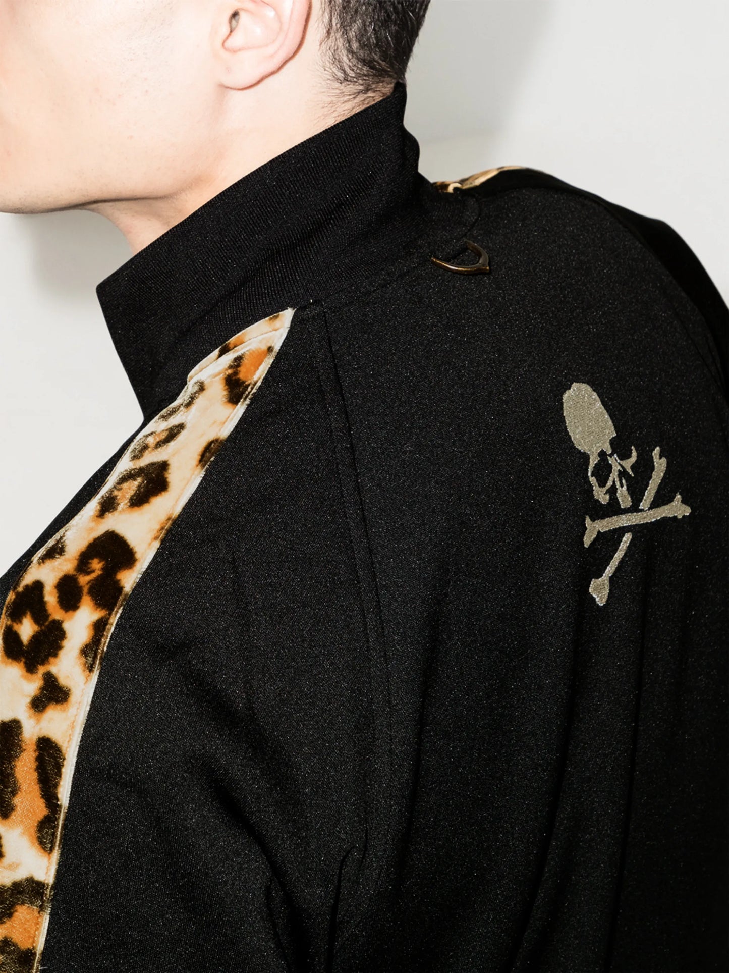 leopard band zipped jacket