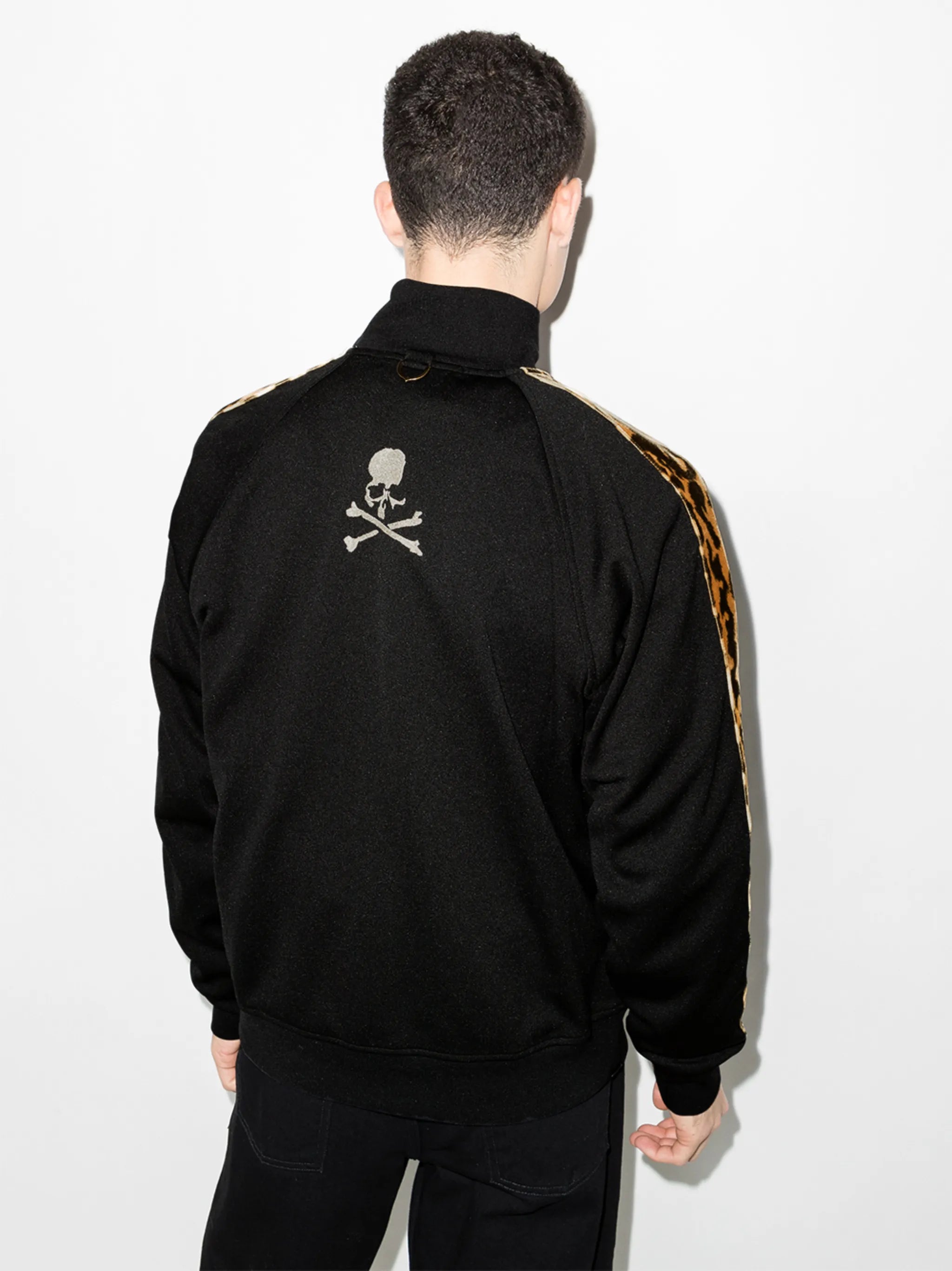 leopard band zipped jacket