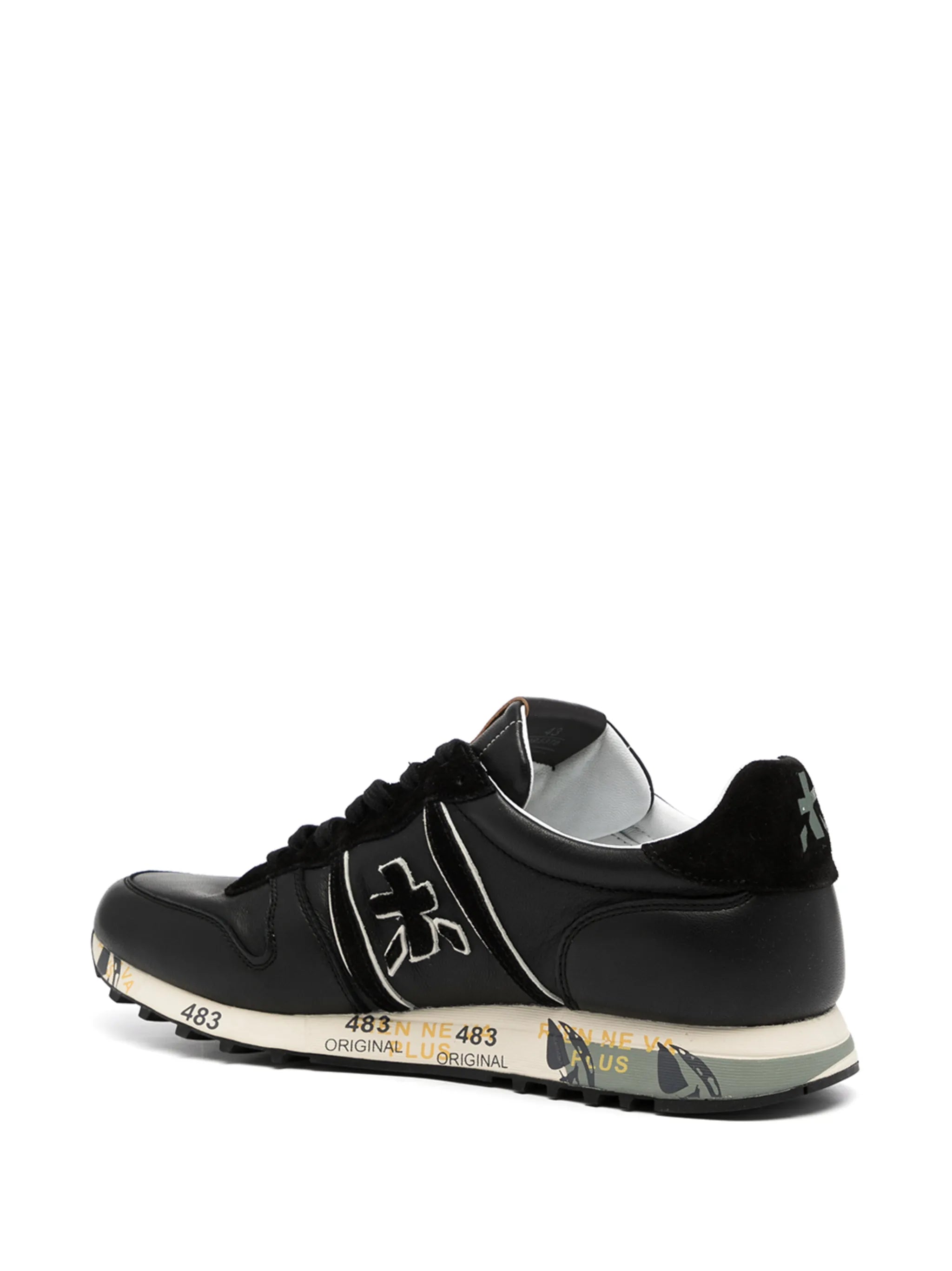 logo-patch low-top leather sneakers