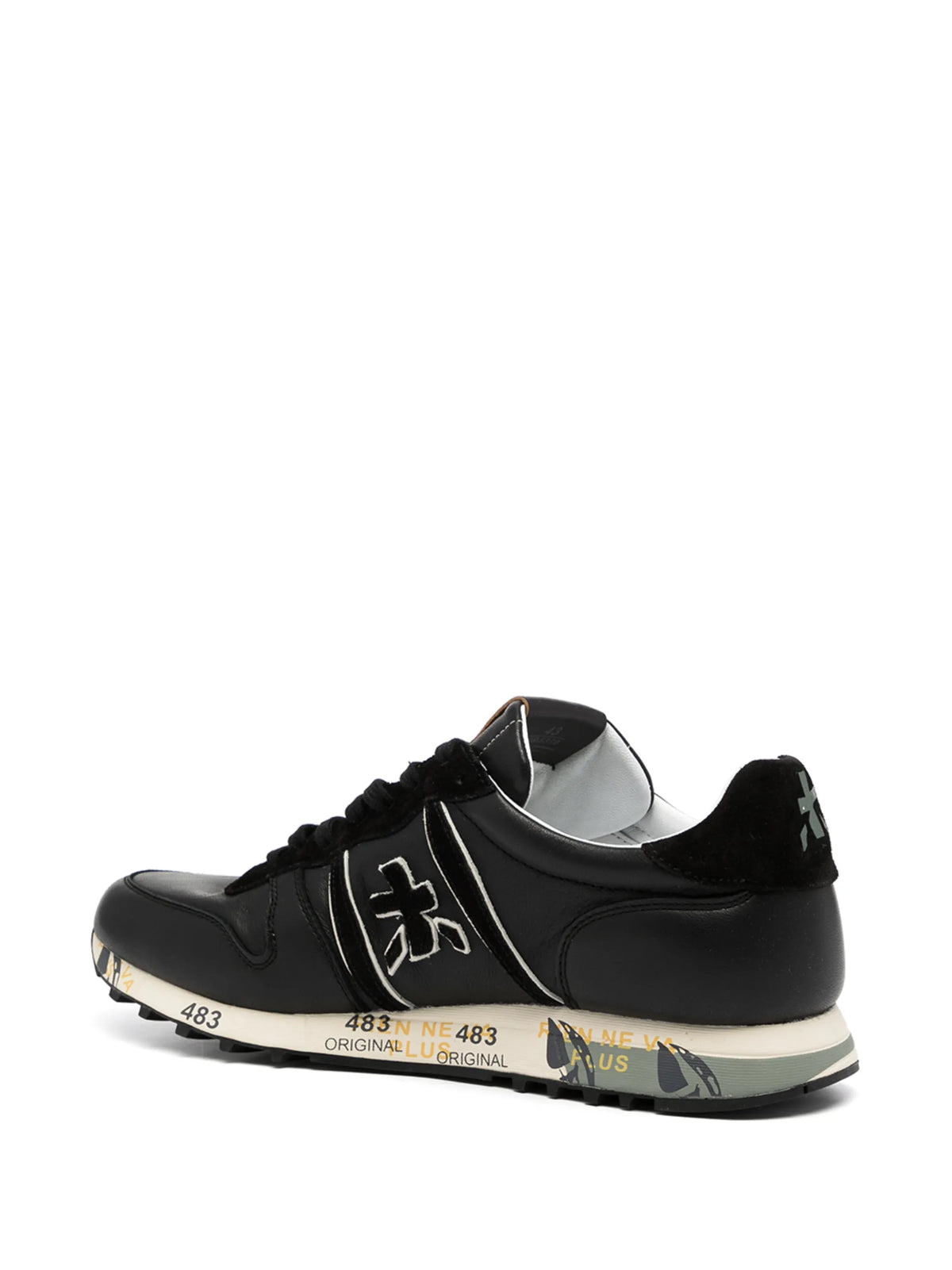 logo-patch low-top leather sneakers