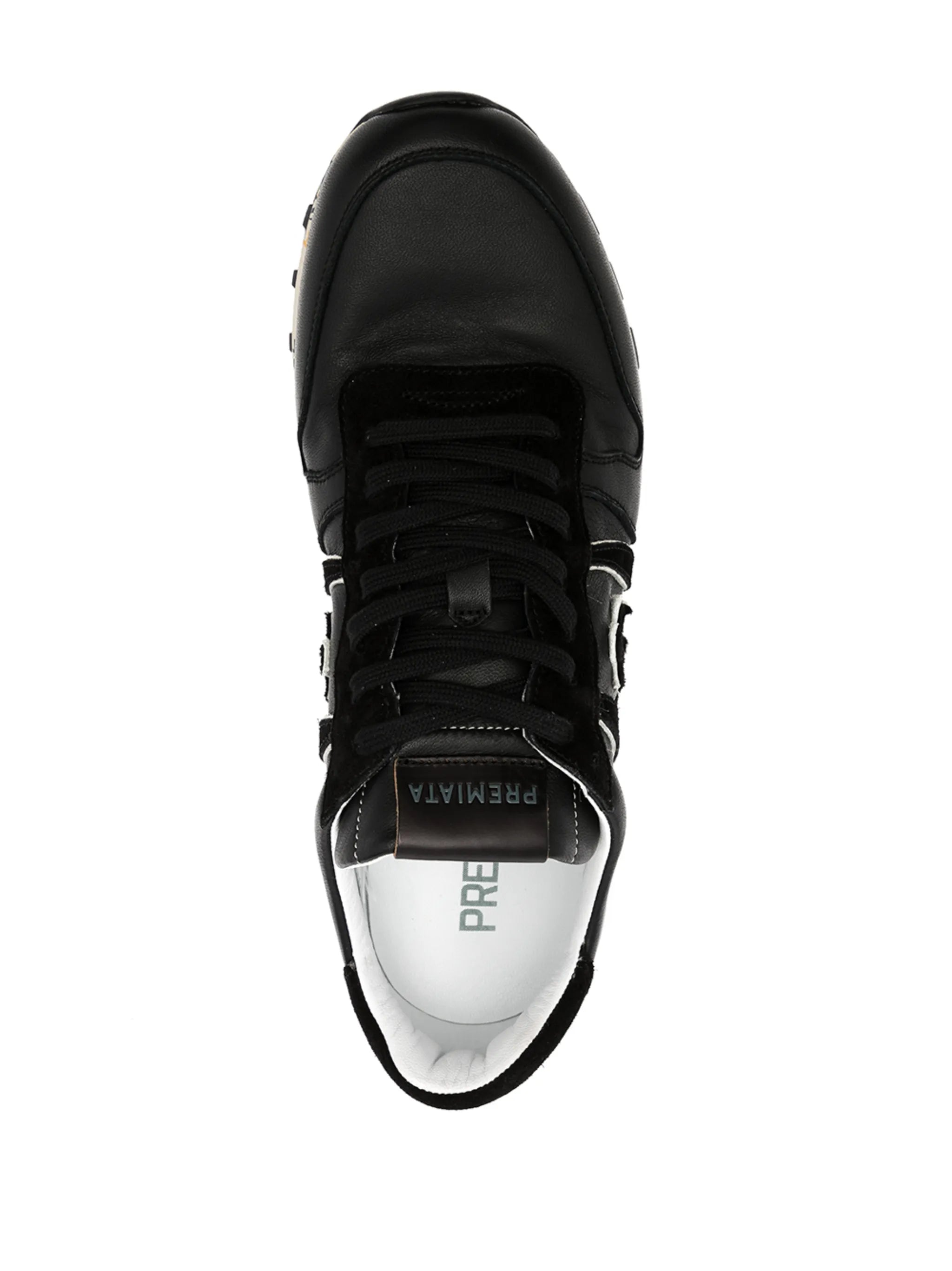 logo-patch low-top leather sneakers