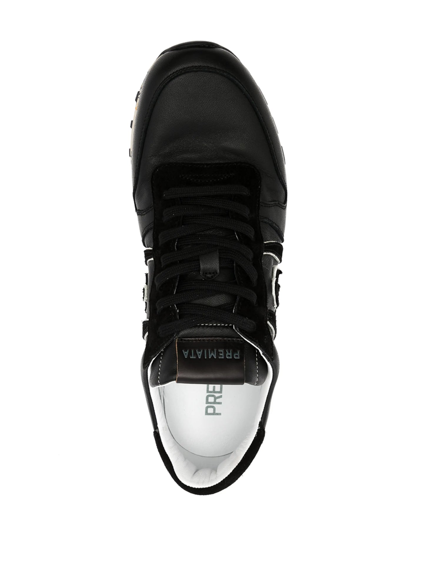 logo-patch low-top leather sneakers