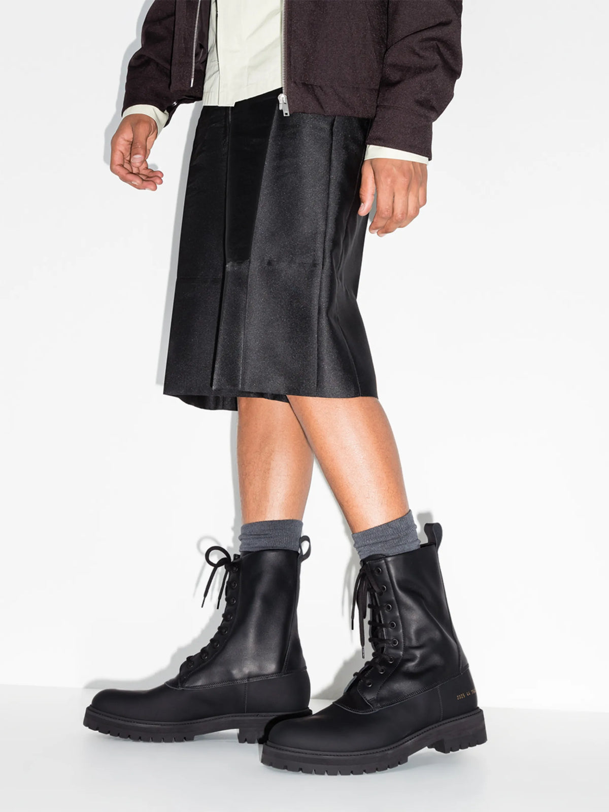 technical lace-up combat boots