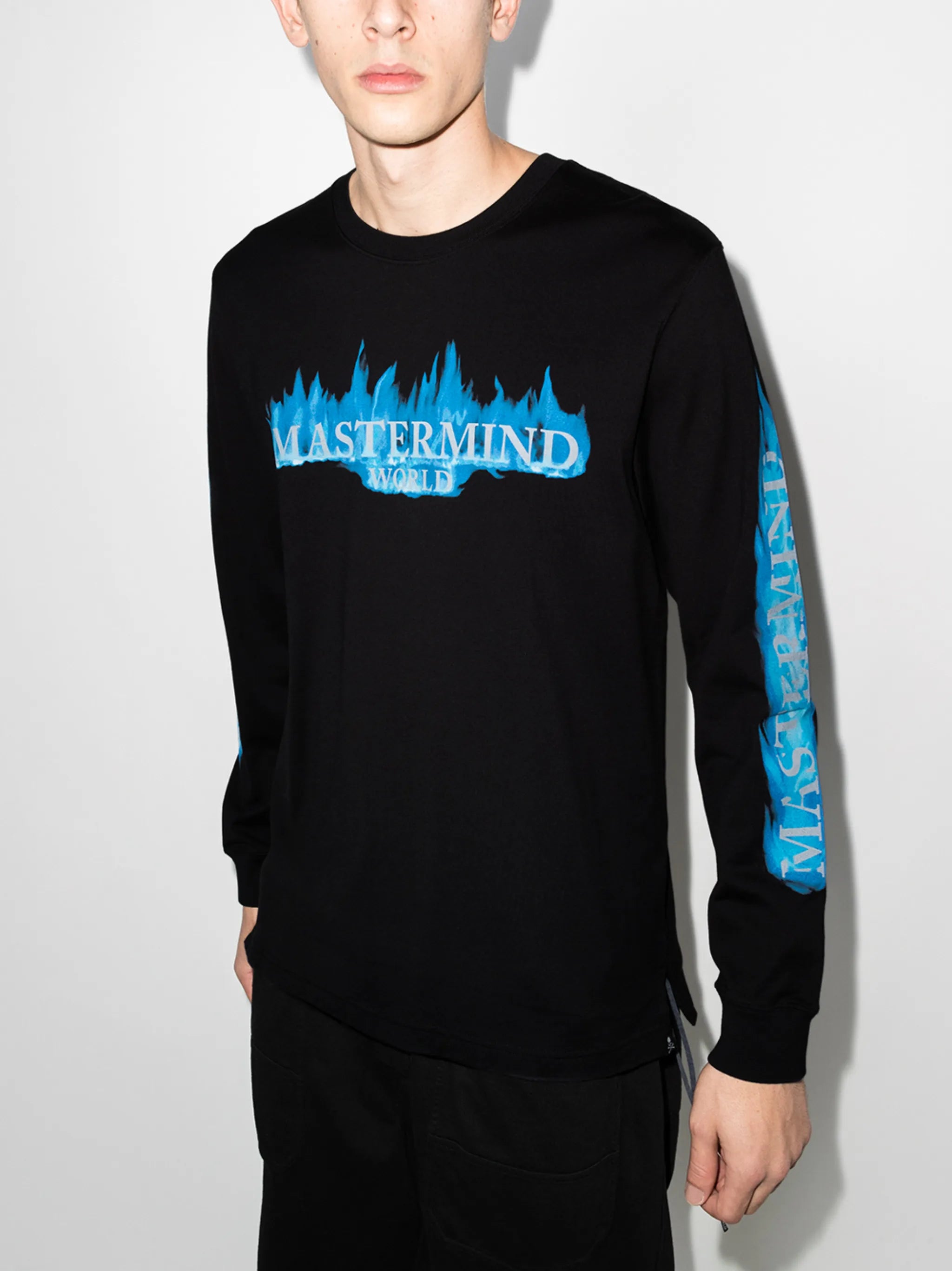 flame logo-print long-sleeve T-shirt
