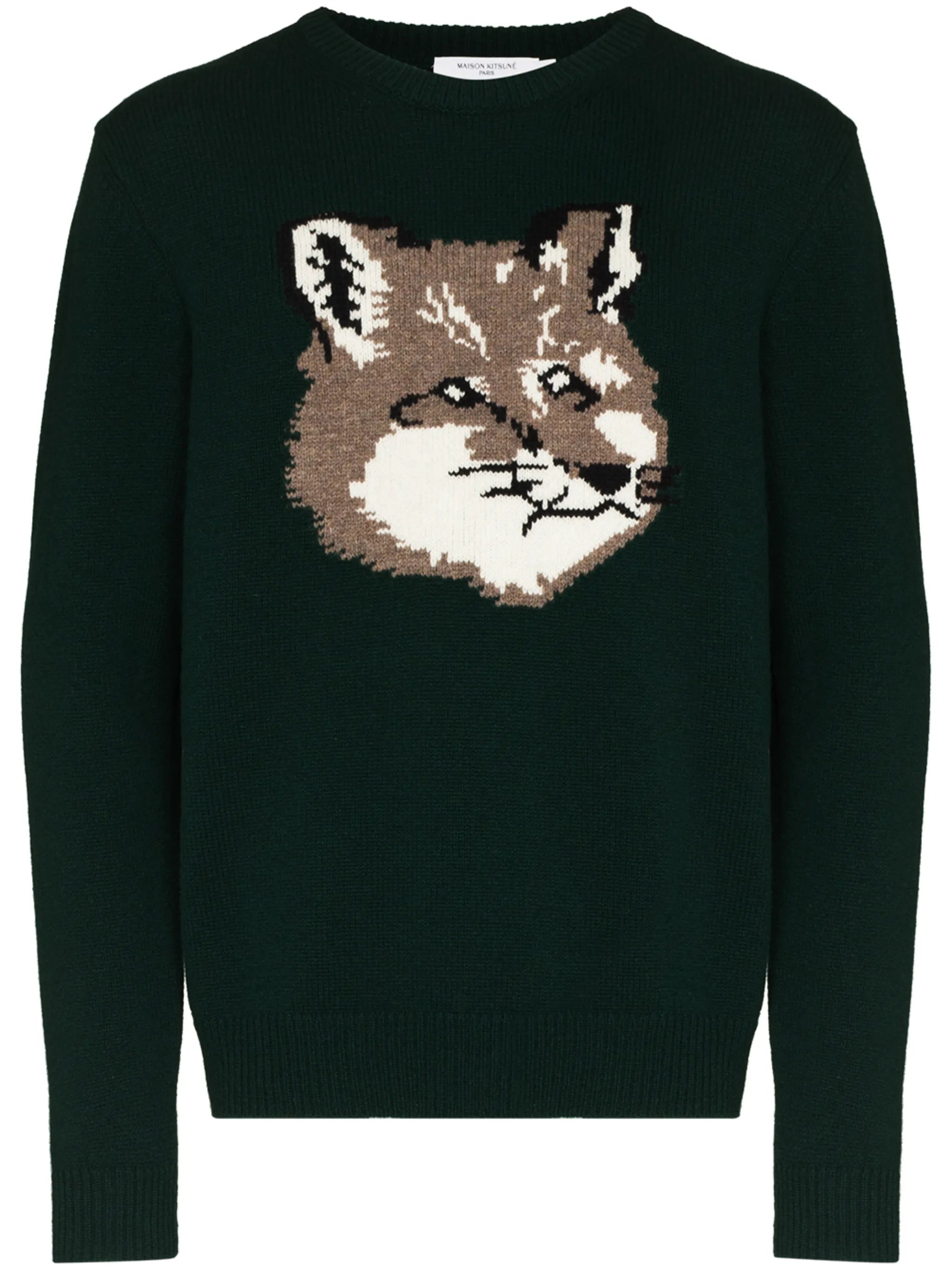 intarsia-knit wool jumper