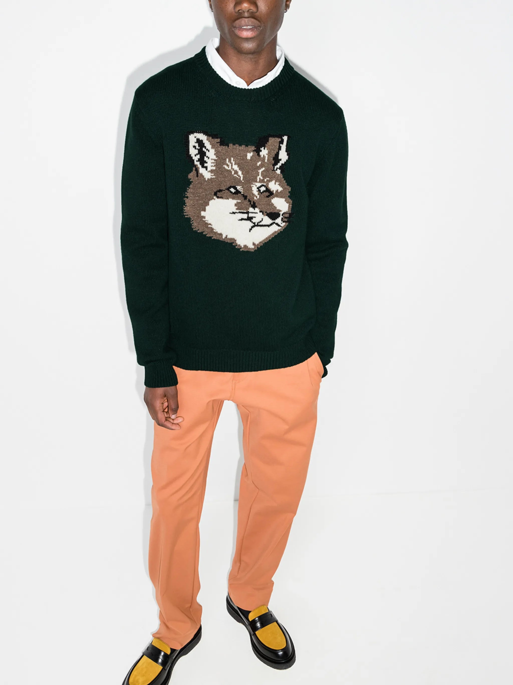 intarsia-knit wool jumper