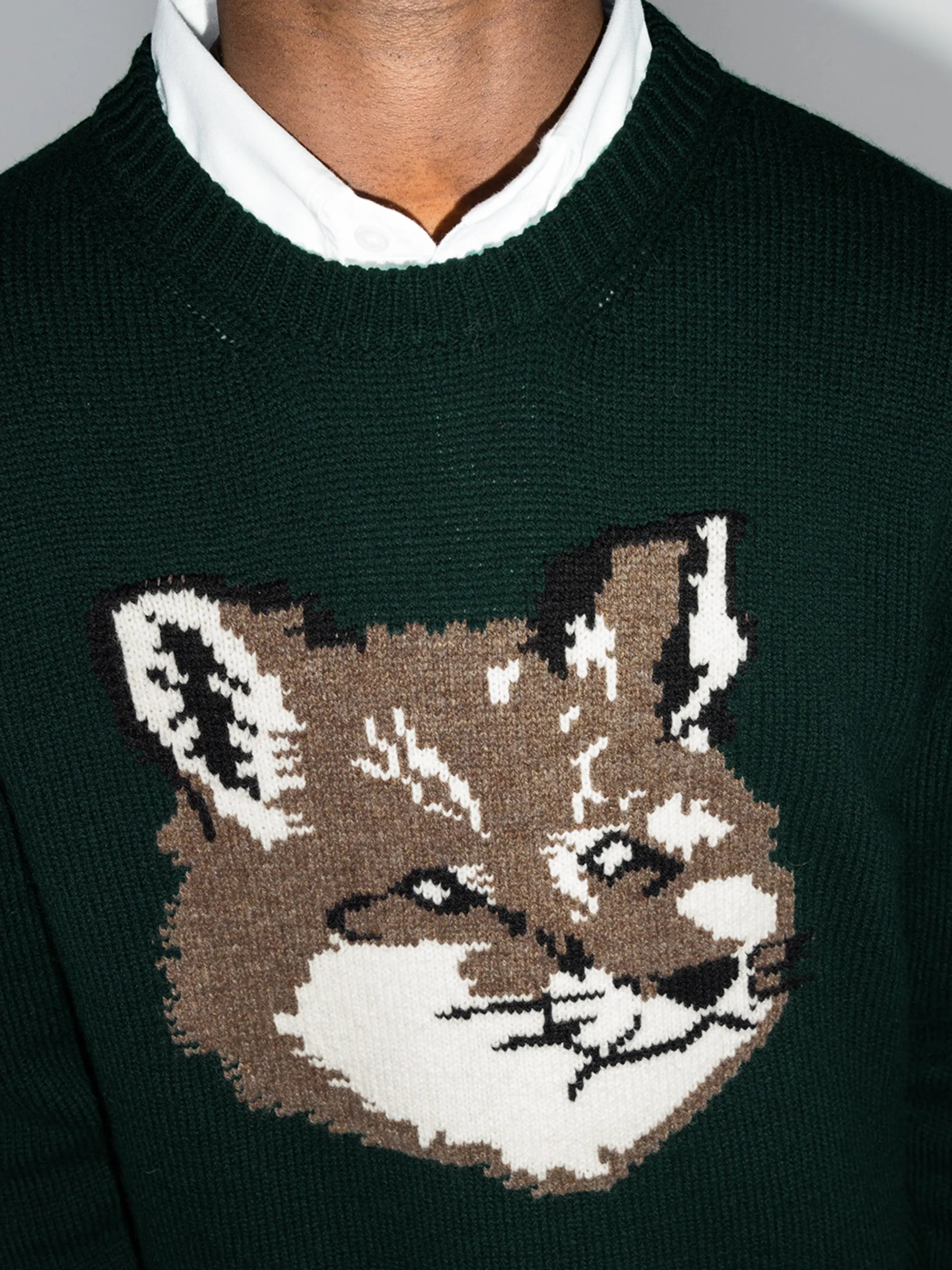 intarsia-knit wool jumper