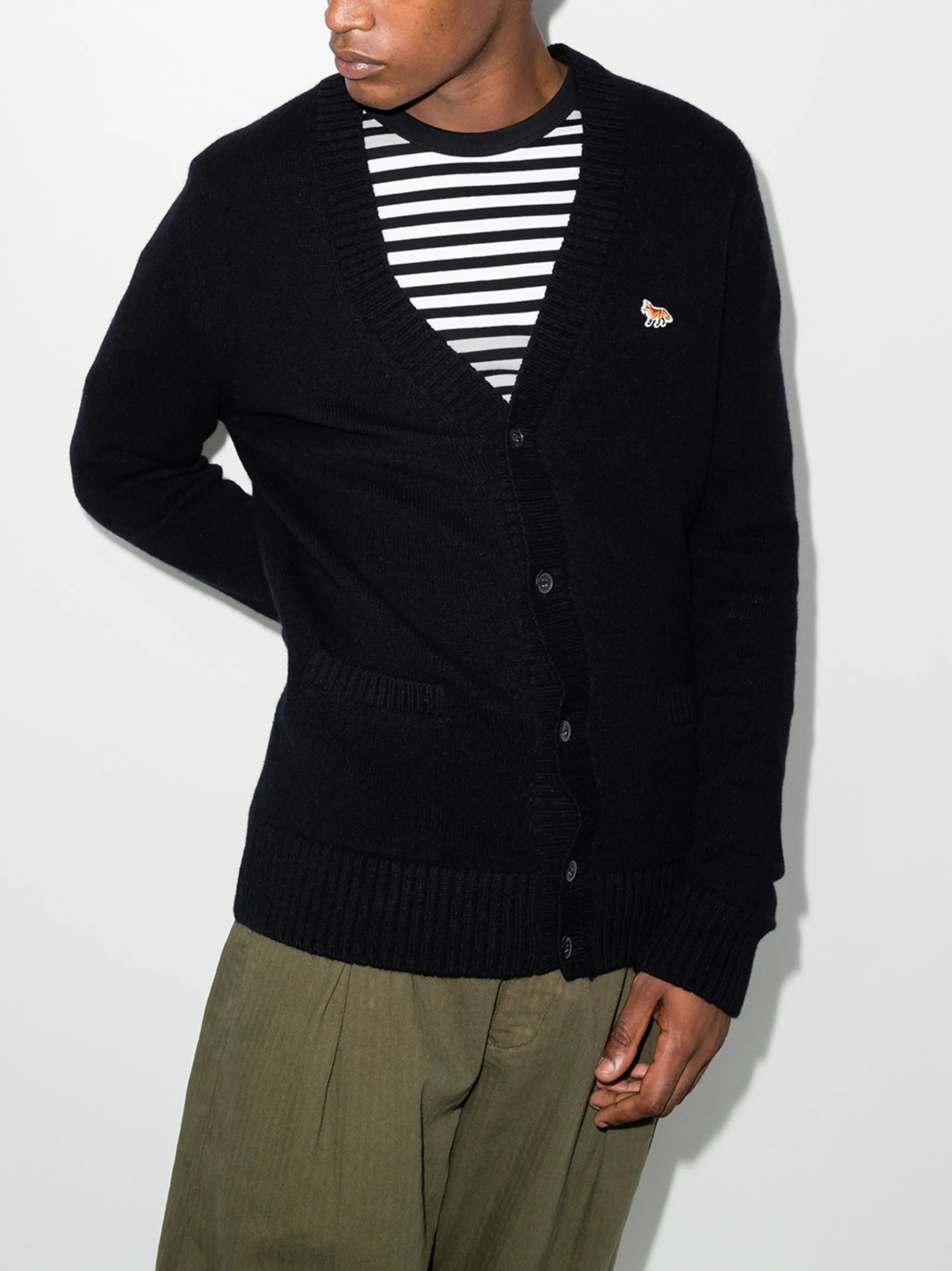 Fox Patch V-neck cardigan