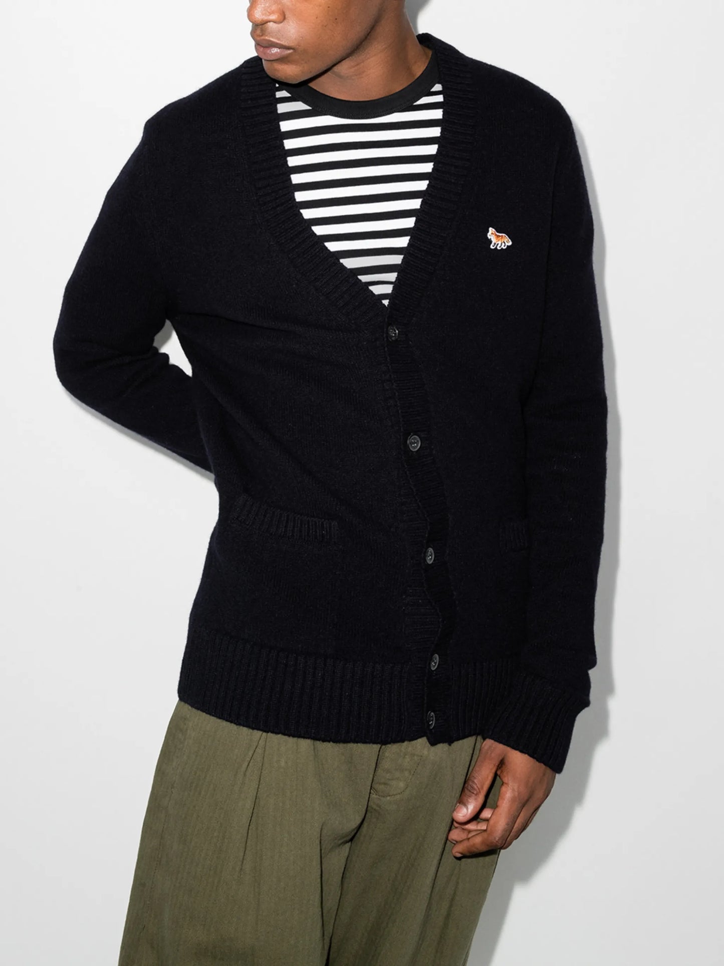 Fox Patch V-neck cardigan