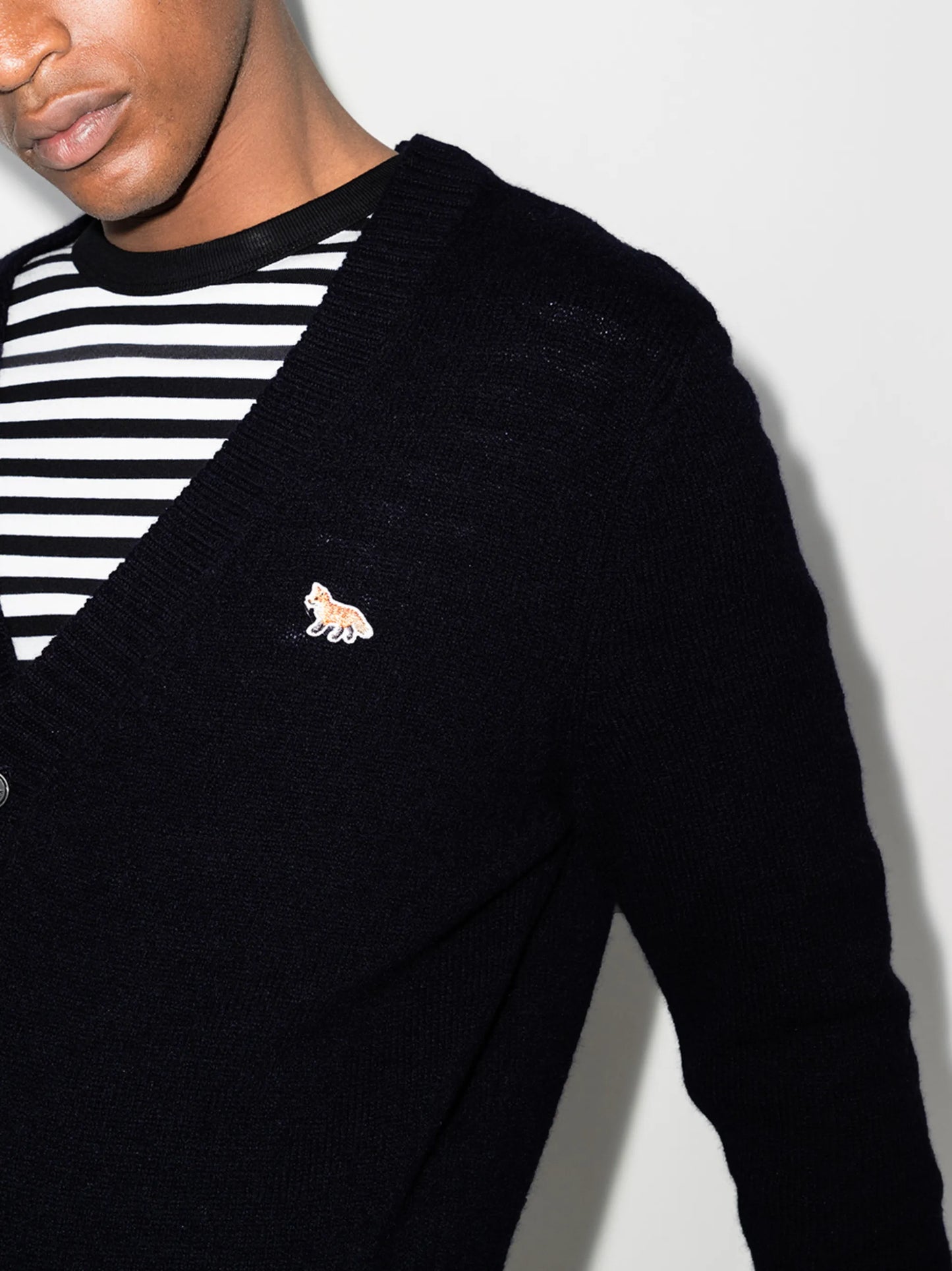 Fox Patch V-neck cardigan