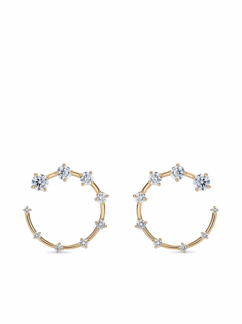18kt yellow gold Circle small diamond earrings