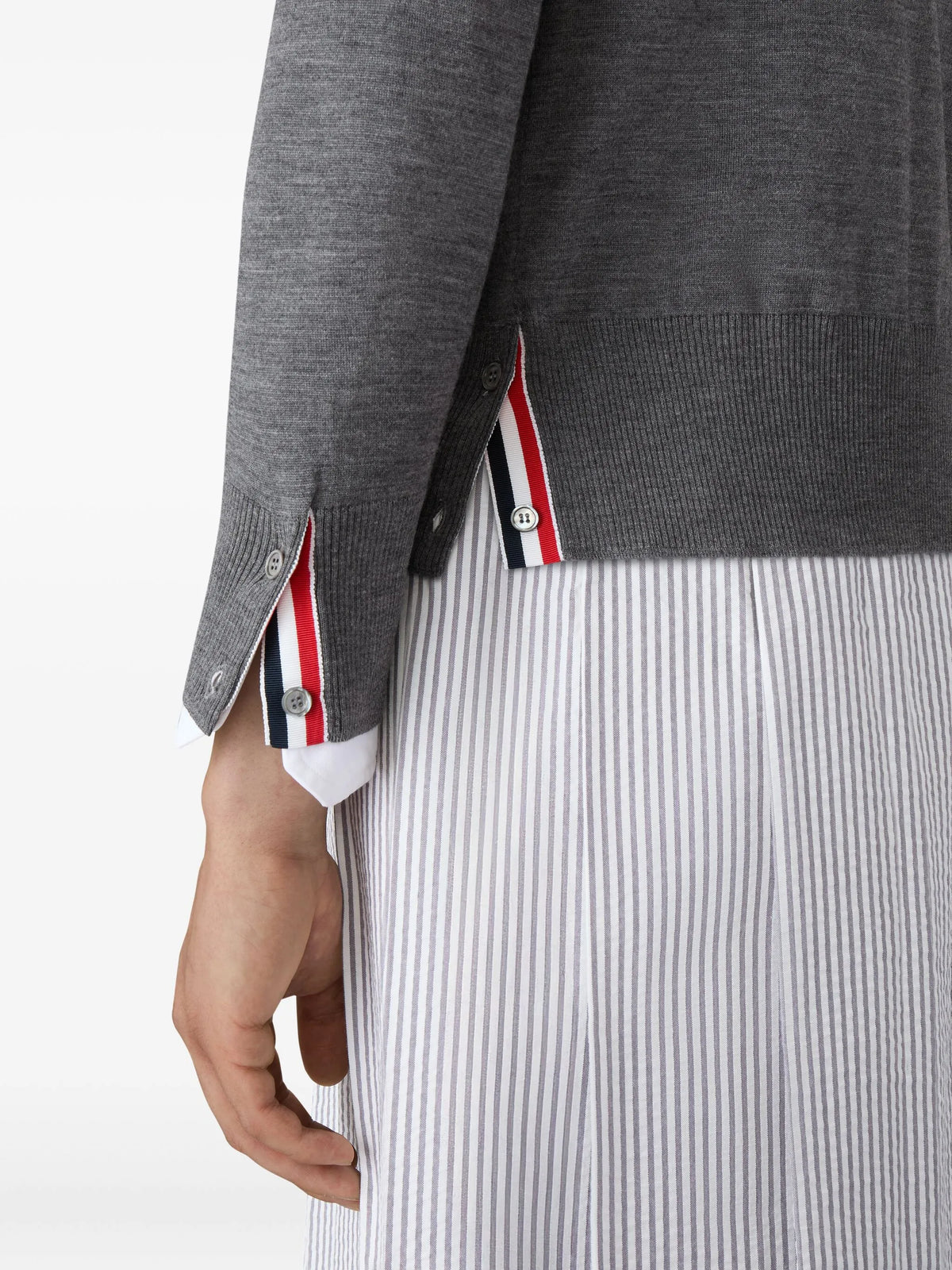 4-Bar stripe wool cardigan