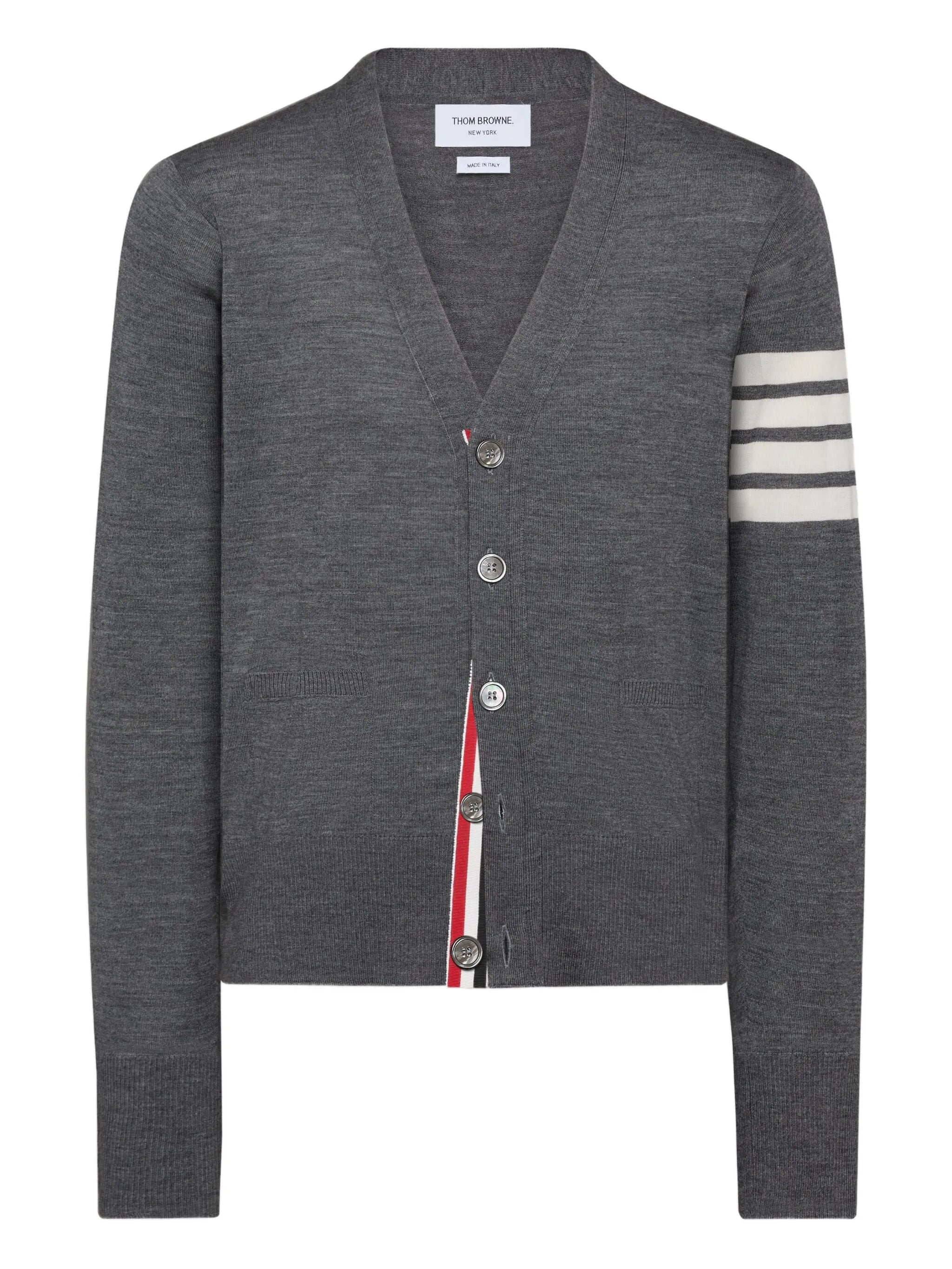 4-Bar stripe wool cardigan