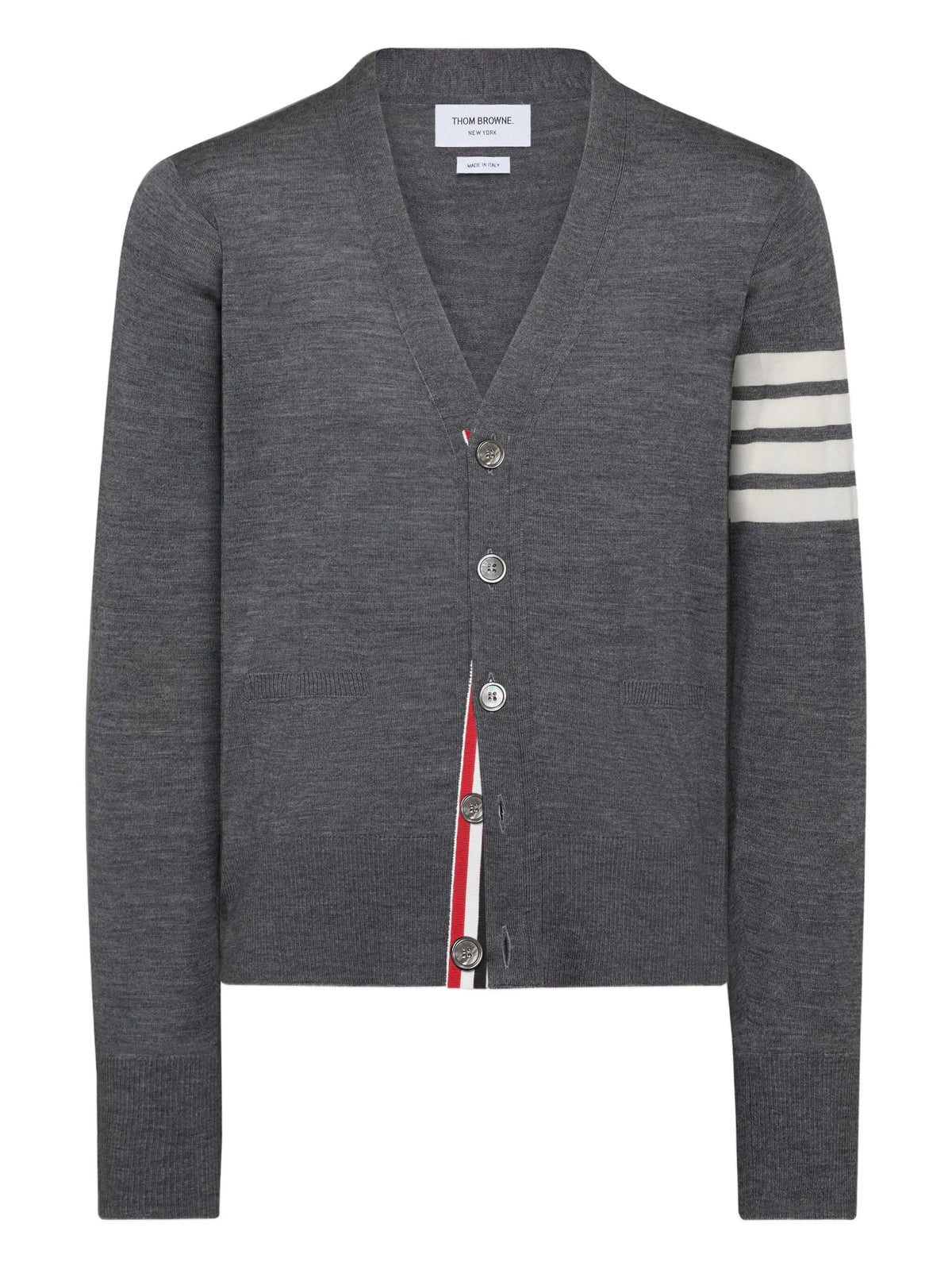 4-Bar stripe wool cardigan