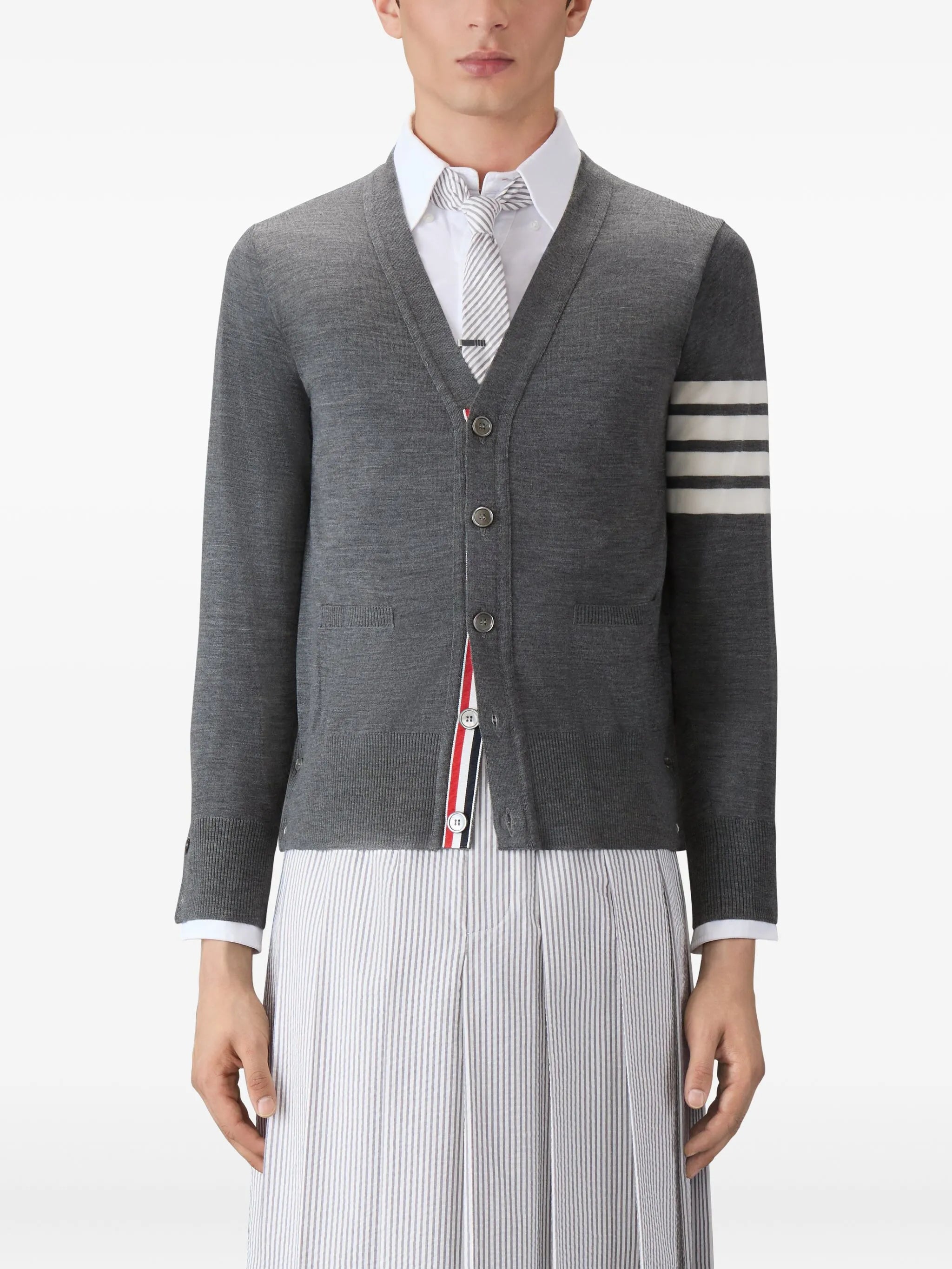 merino wool 4-Bar classic V-neck cardigan