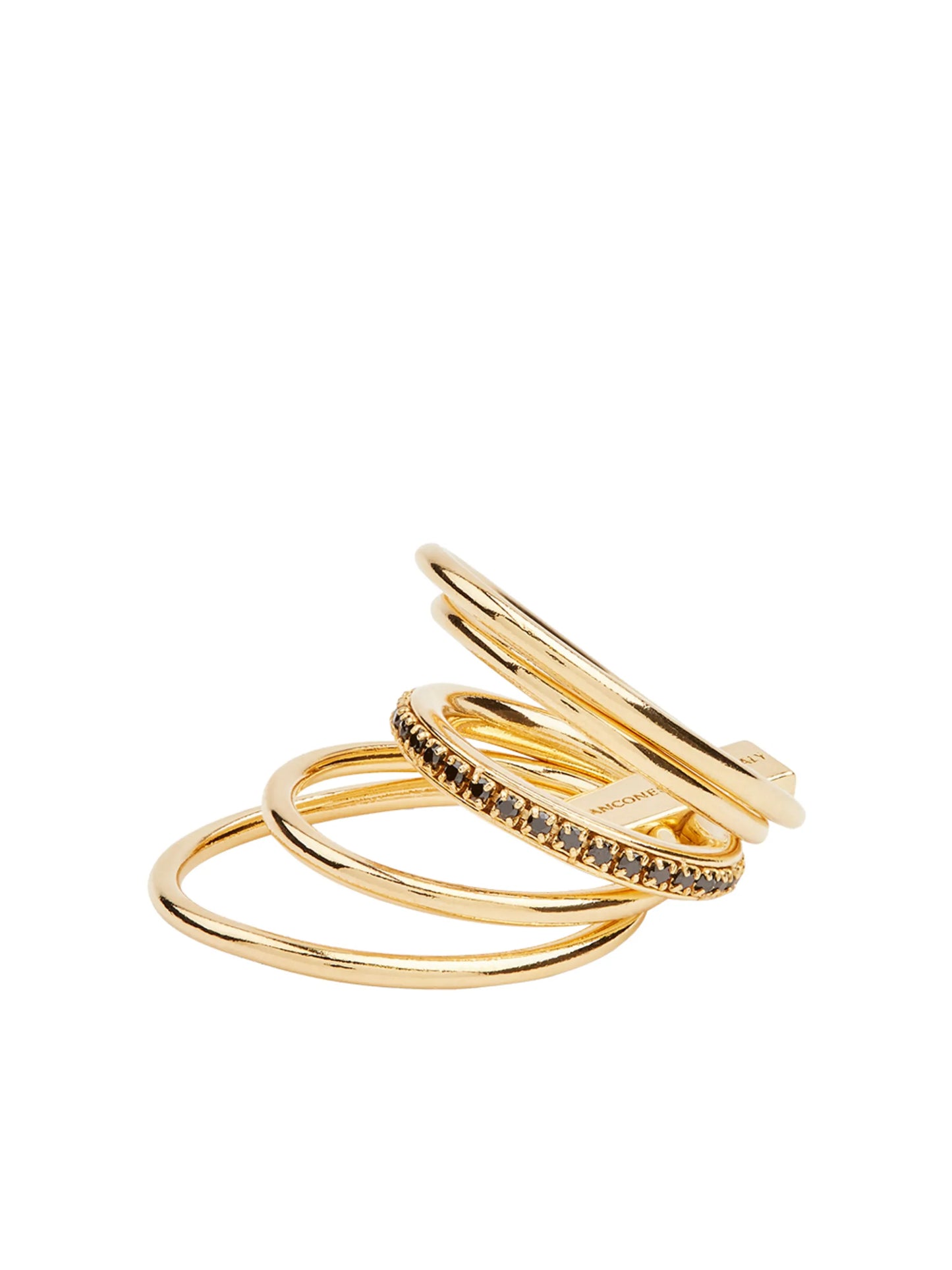 Solar crystal-embellished stacked ring