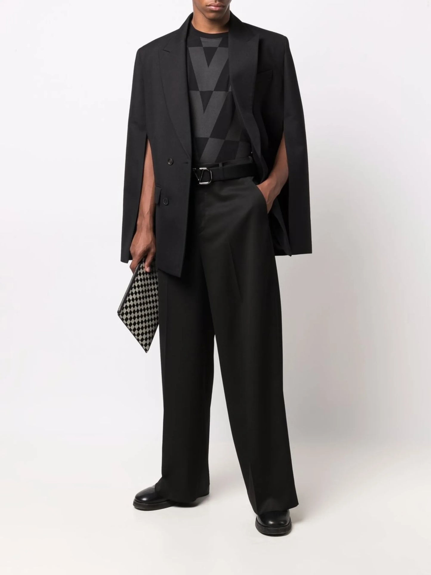 wide-leg tailored trousers