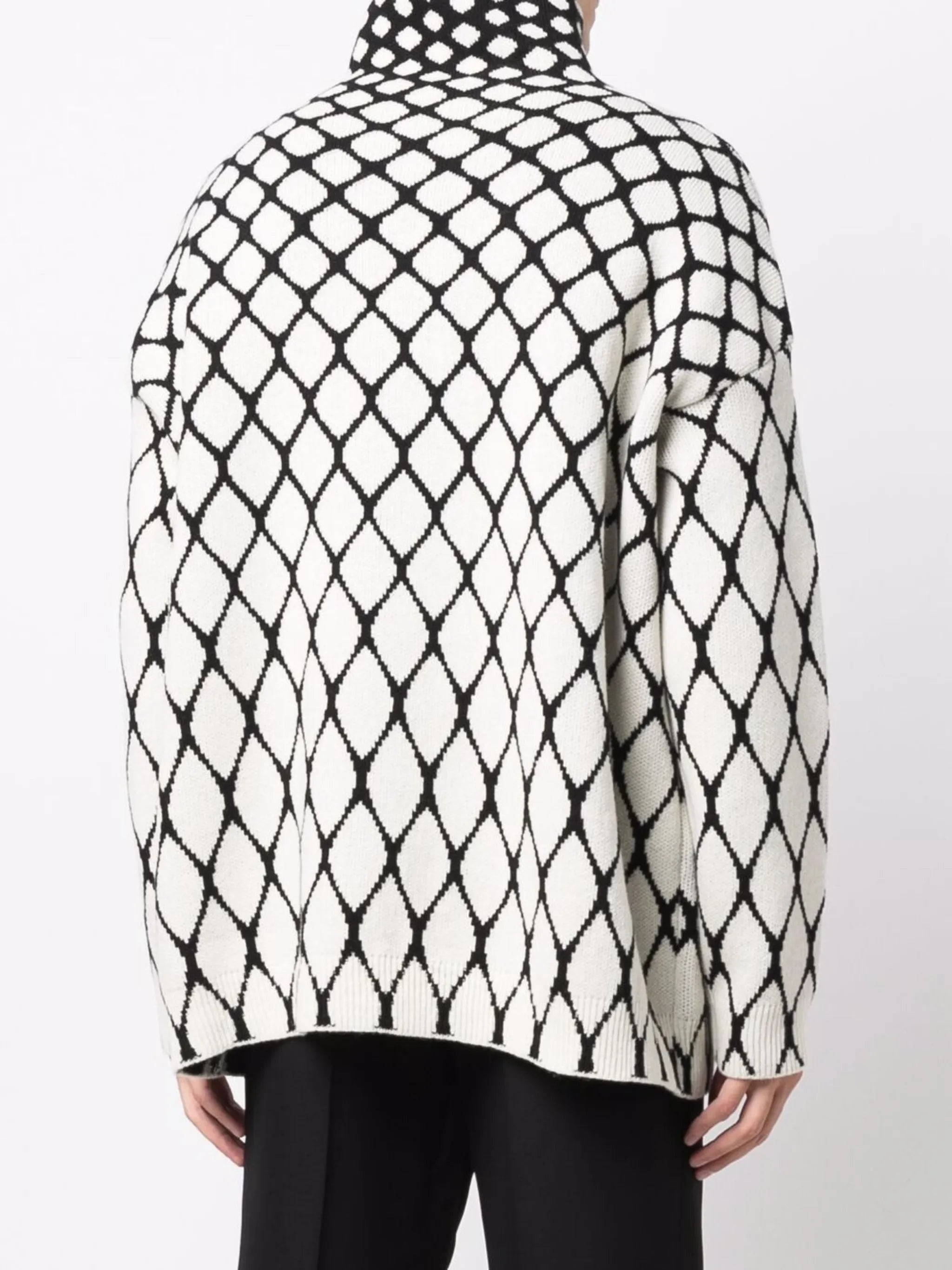 intarsia-knit high-neck jumper