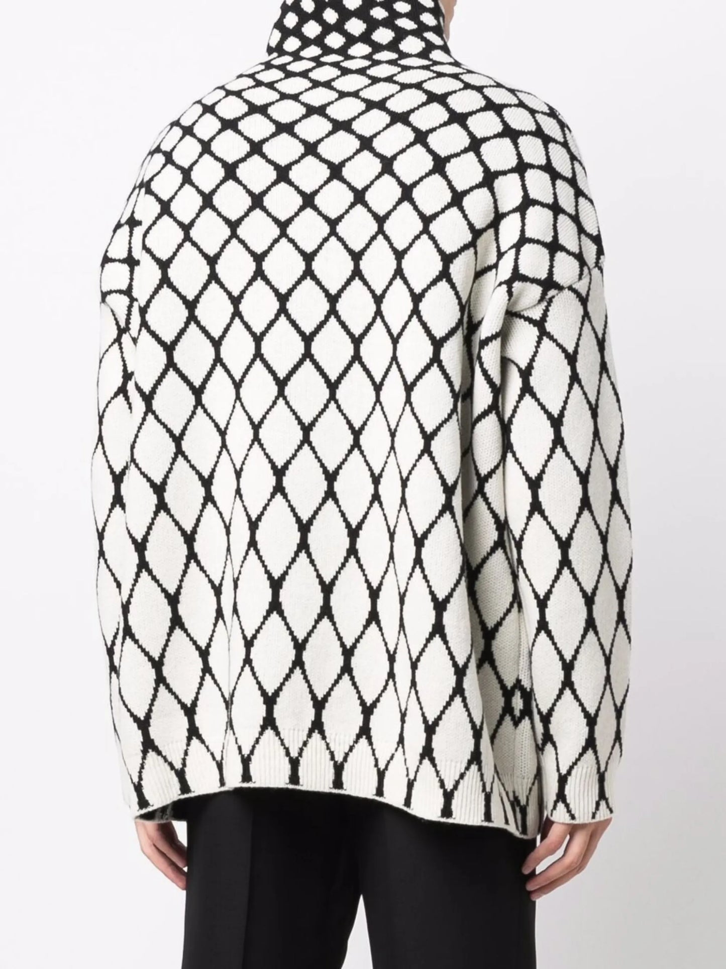 intarsia-knit high-neck jumper