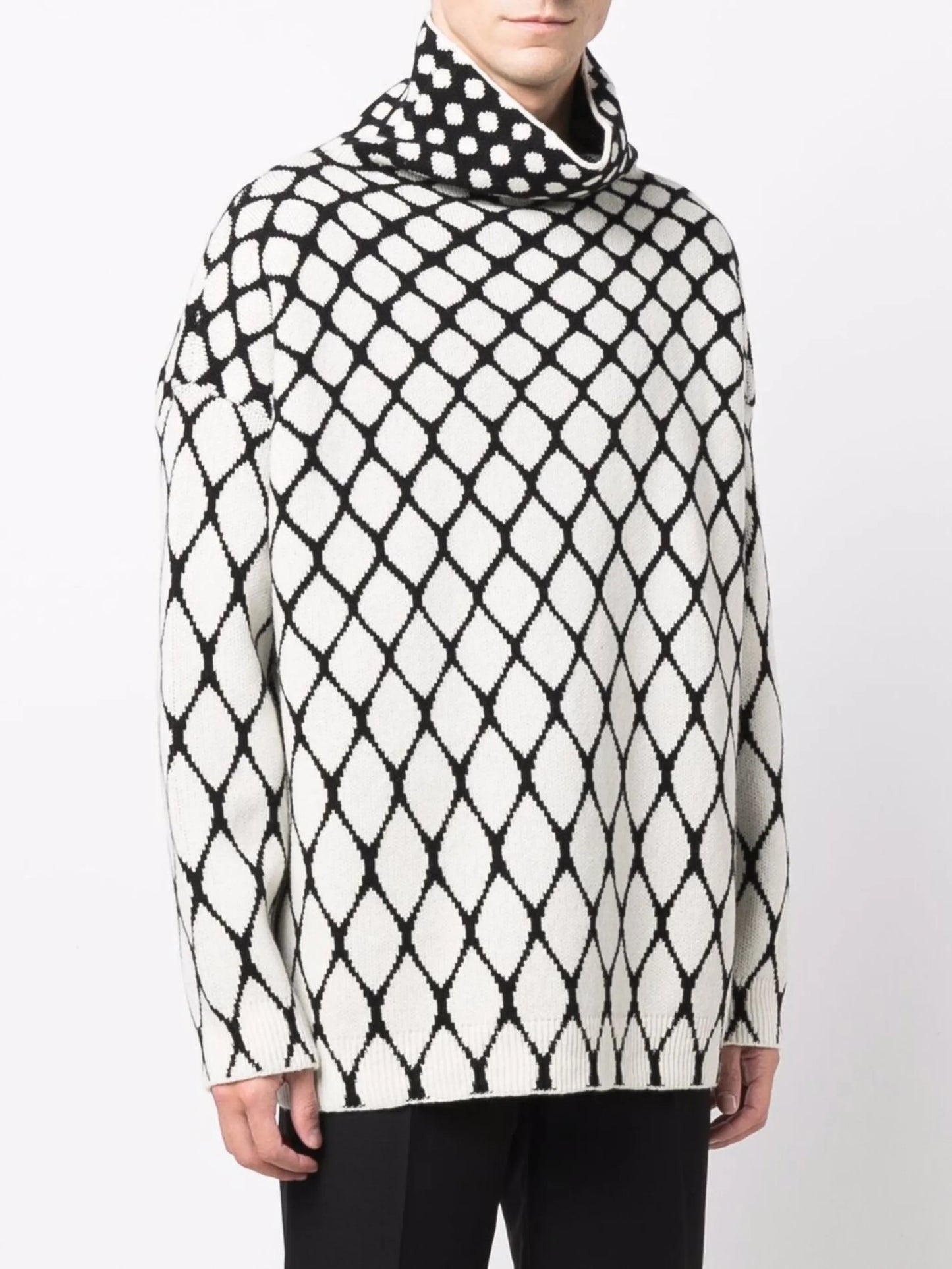 intarsia-knit high-neck jumper