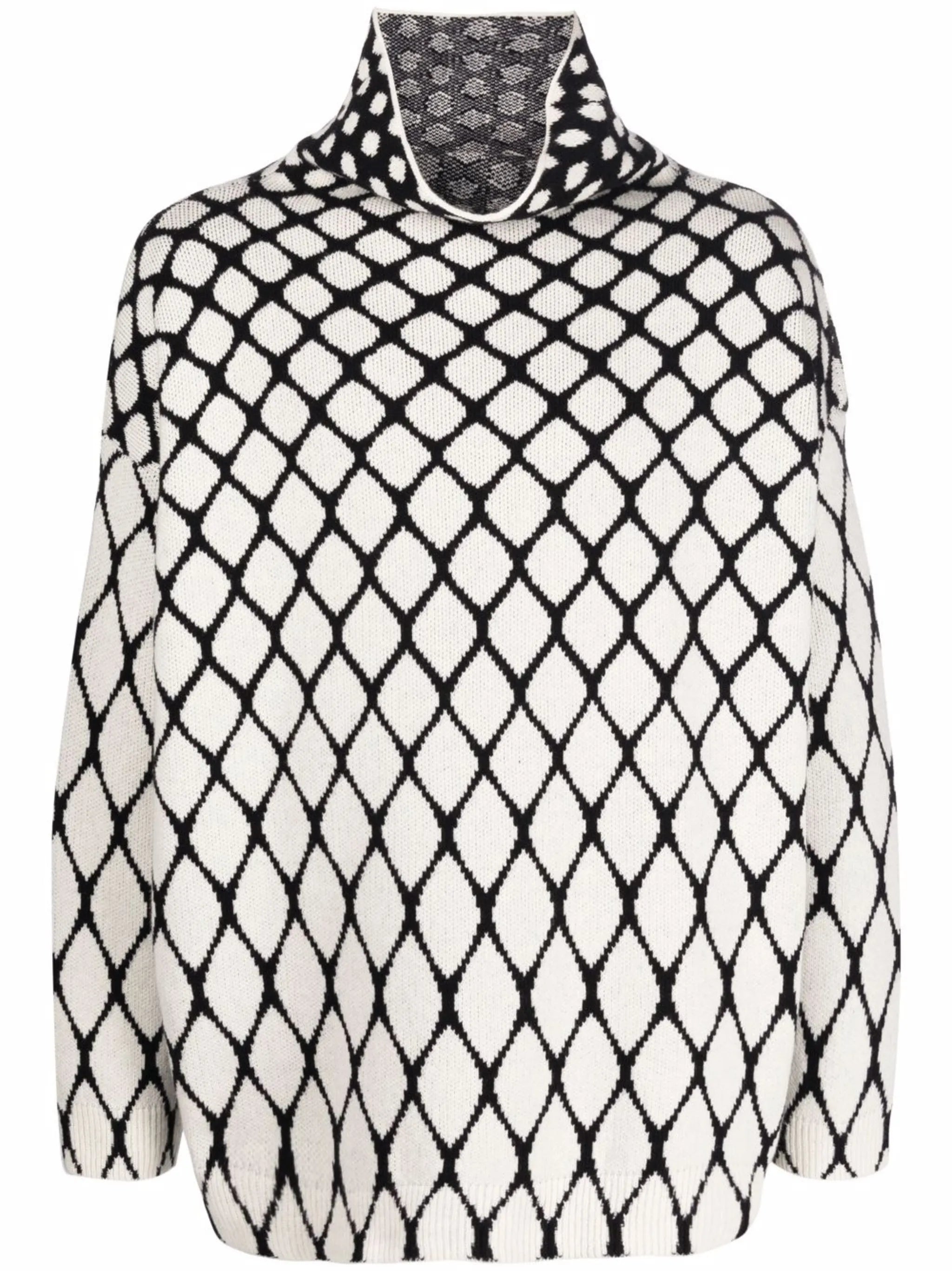 intarsia-knit high-neck jumper