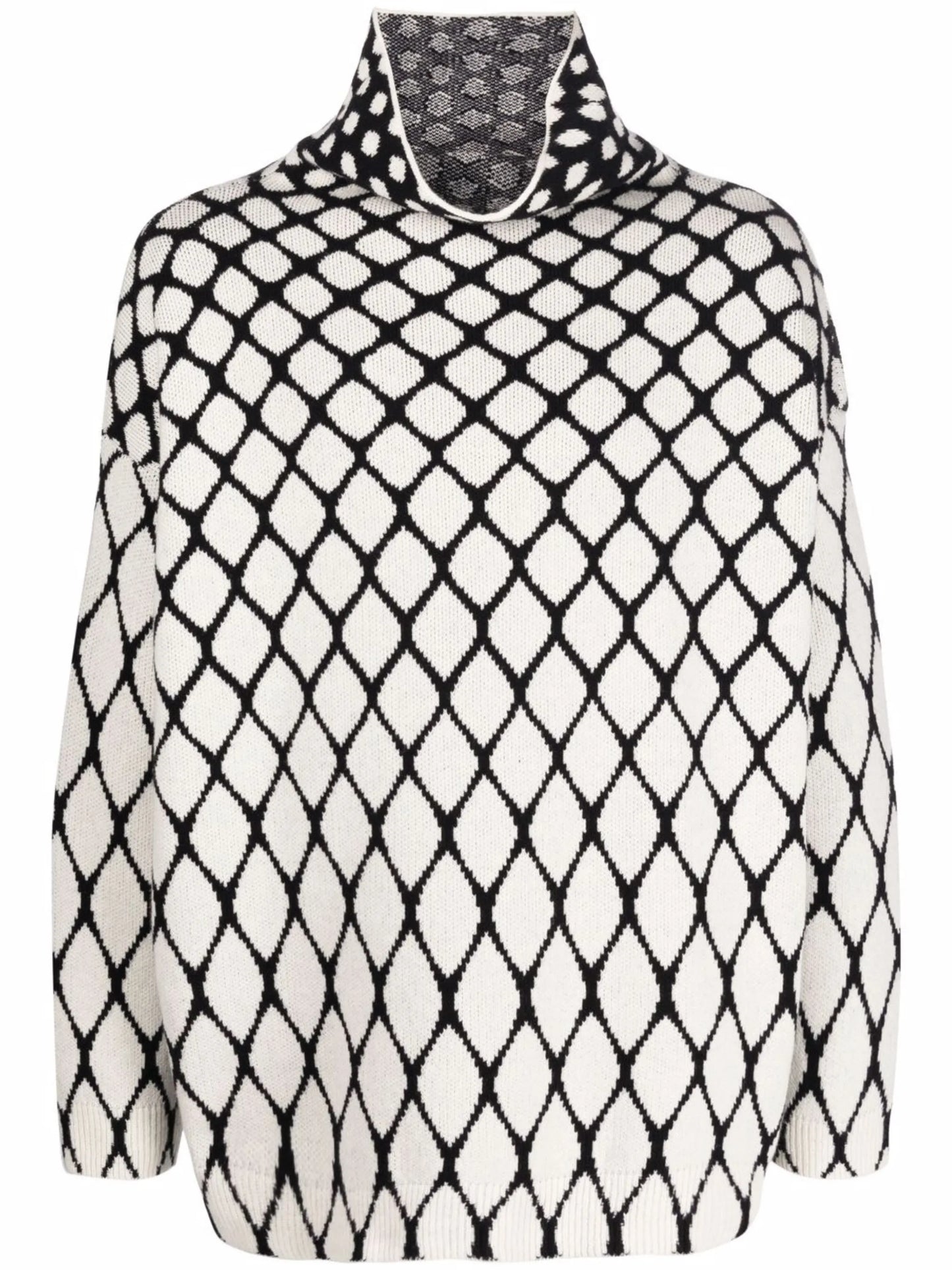 intarsia-knit high-neck jumper