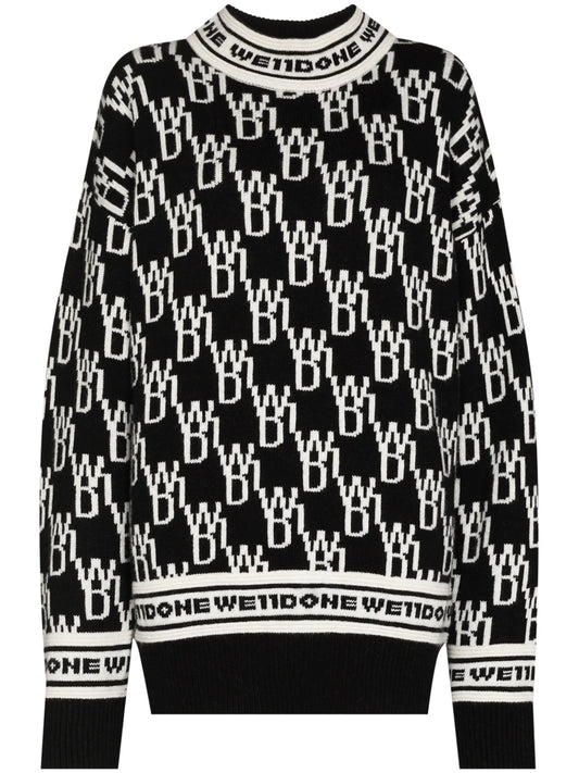 all-over logo crew-neck jumper