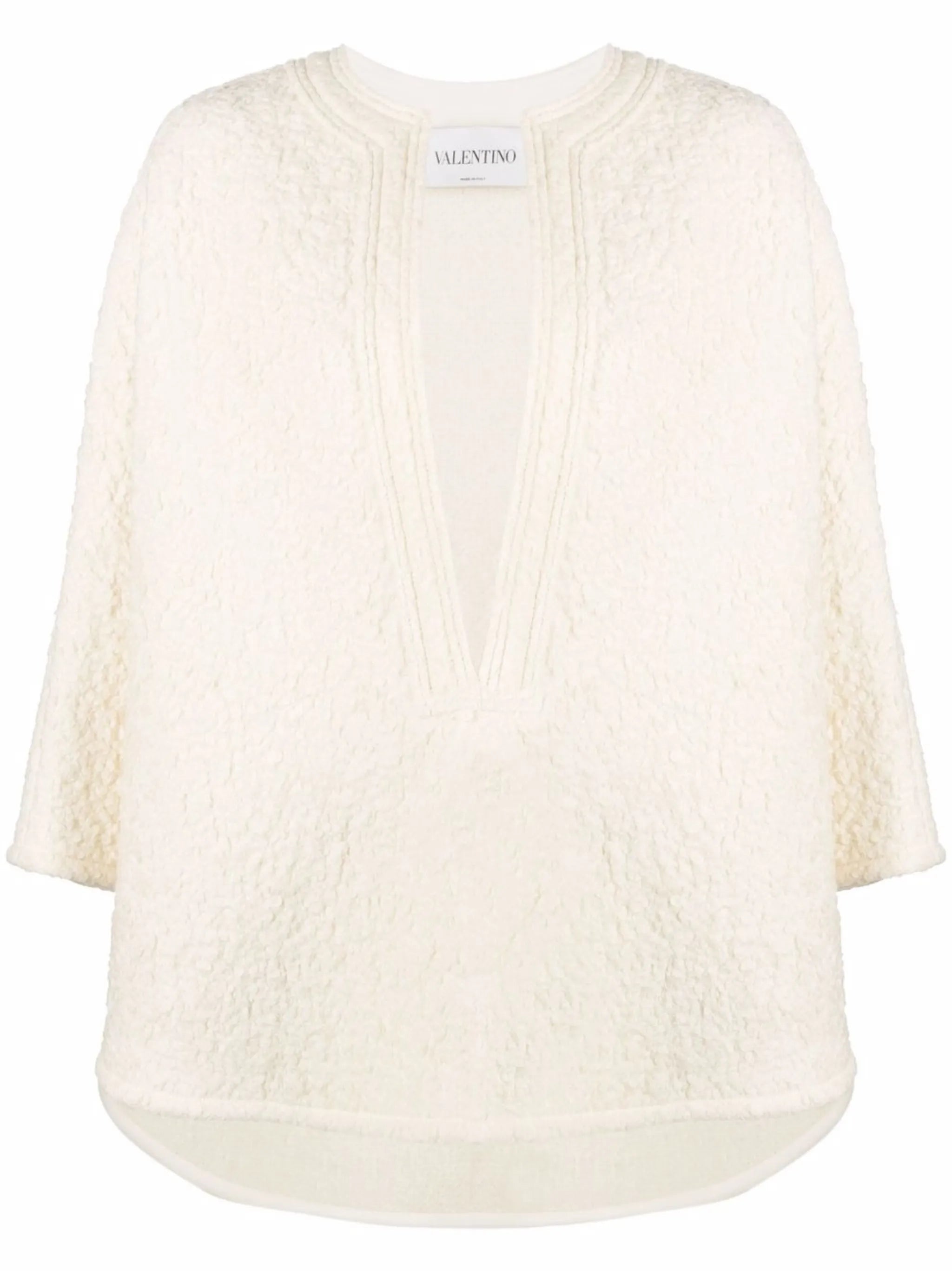 textured-finish split-neck cape