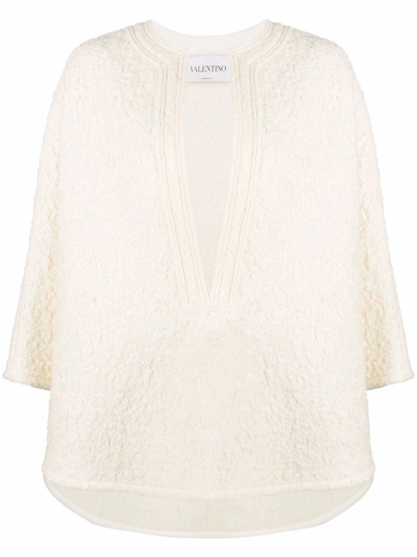 textured-finish split-neck cape